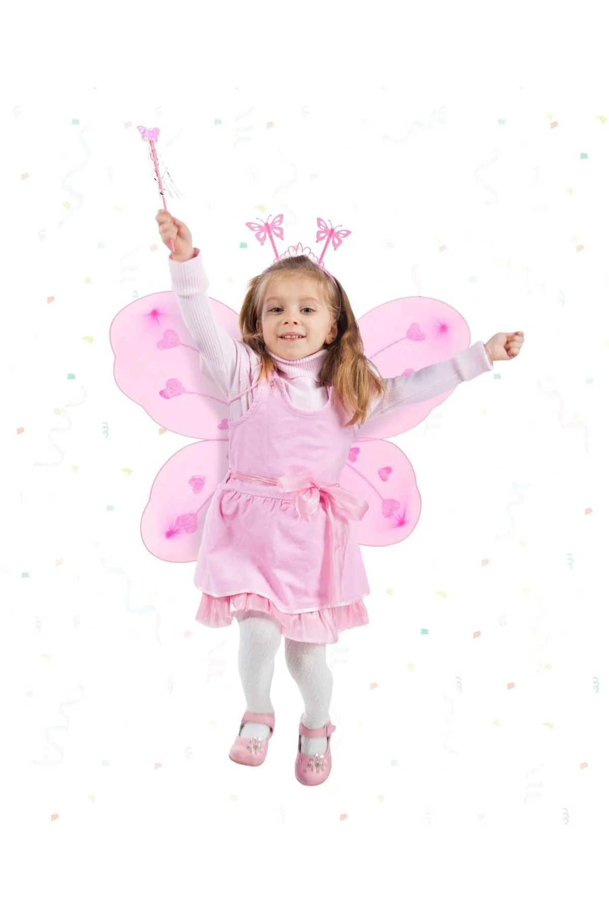 Pembe Kelebek Kız Seti – 50 Cm Kelebek Kanadı, Taç Ve Asa - Just Cheap Store Görsel 2