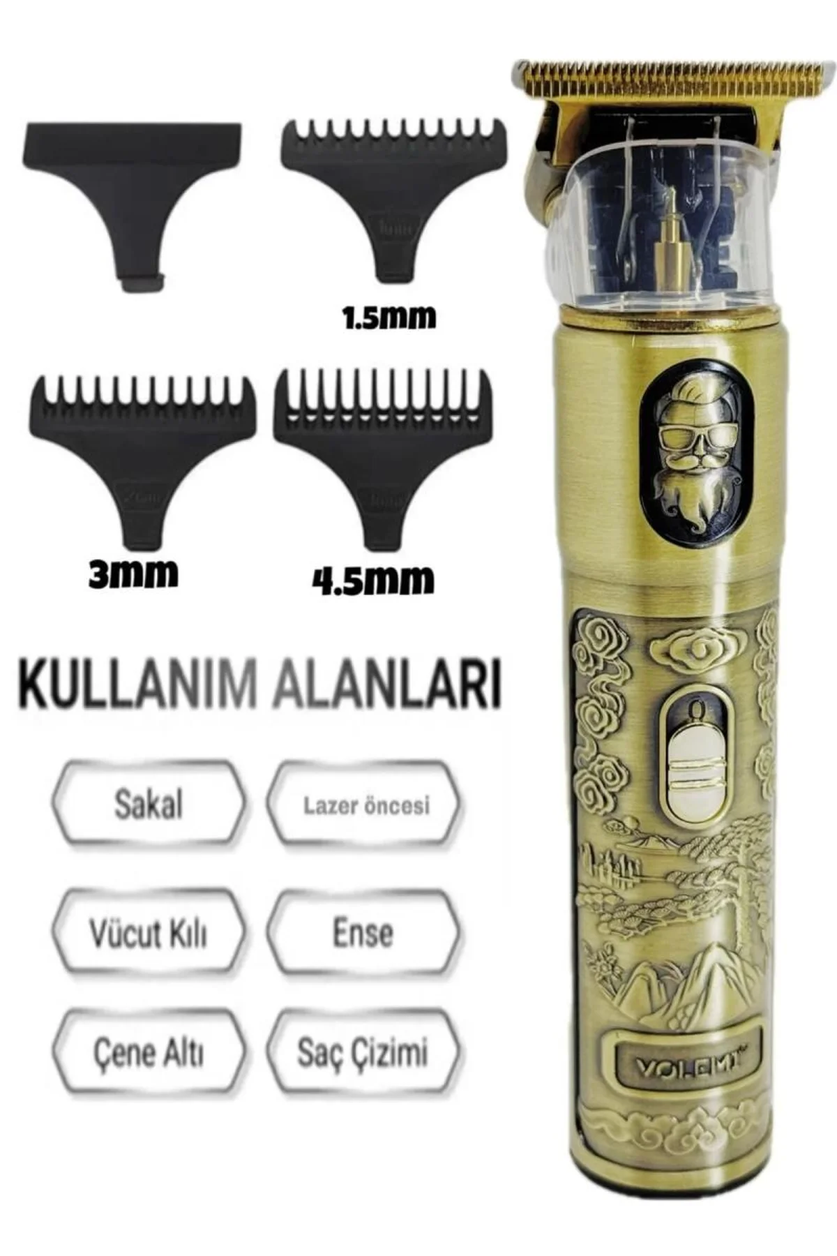Ip-1949 Şarj Göstergeli Sakal Lazer Öncesi Vücut Ense Çizim Kişisel Bakım Aletleri Sıfıra Yakın Tıra - Just Cheap Store Görsel 4