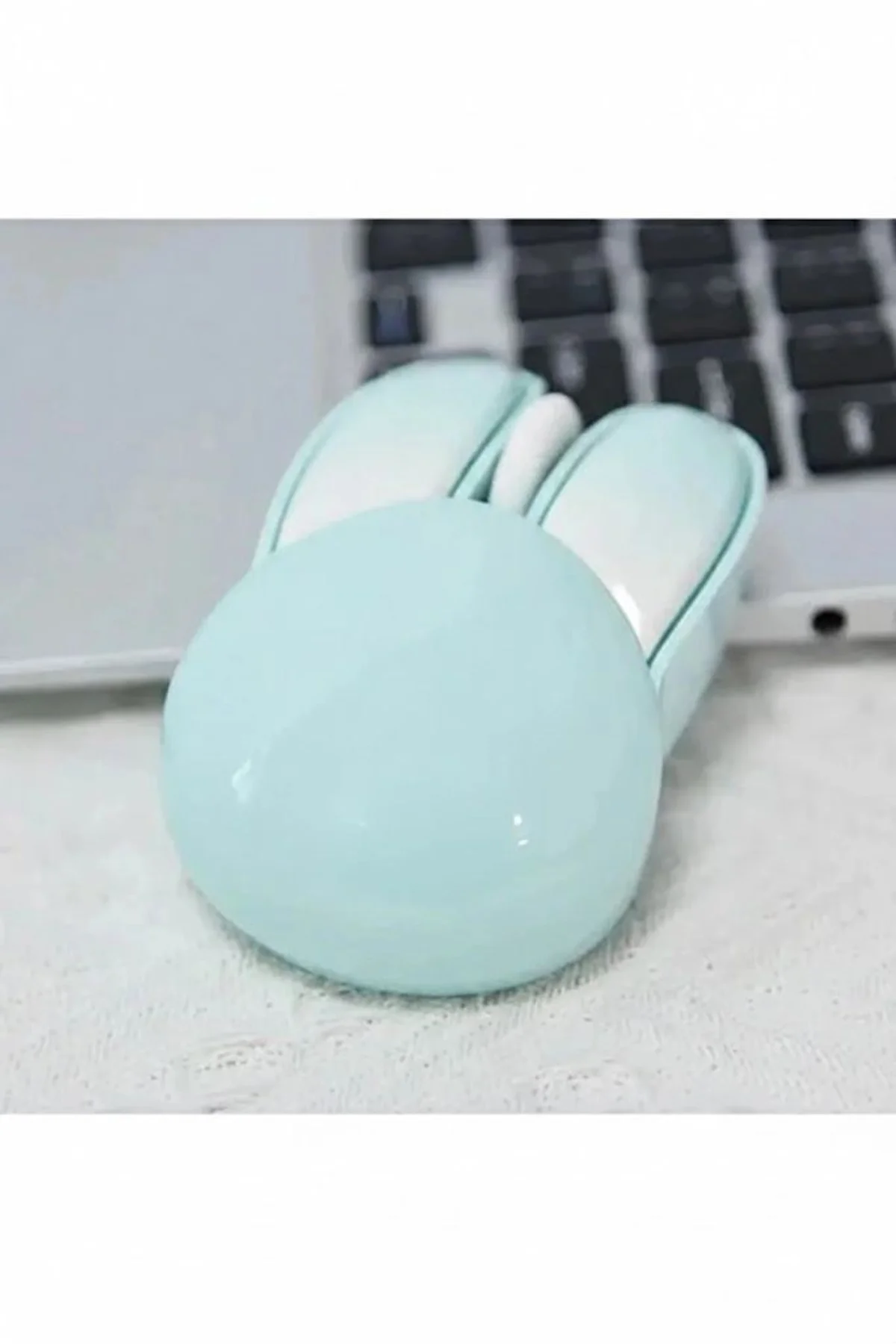 Tavşan Figürlü Kablosuz Mouse Pil Dahil Etiket Hediyeli Mavi - Just Cheap Store Görsel 3
