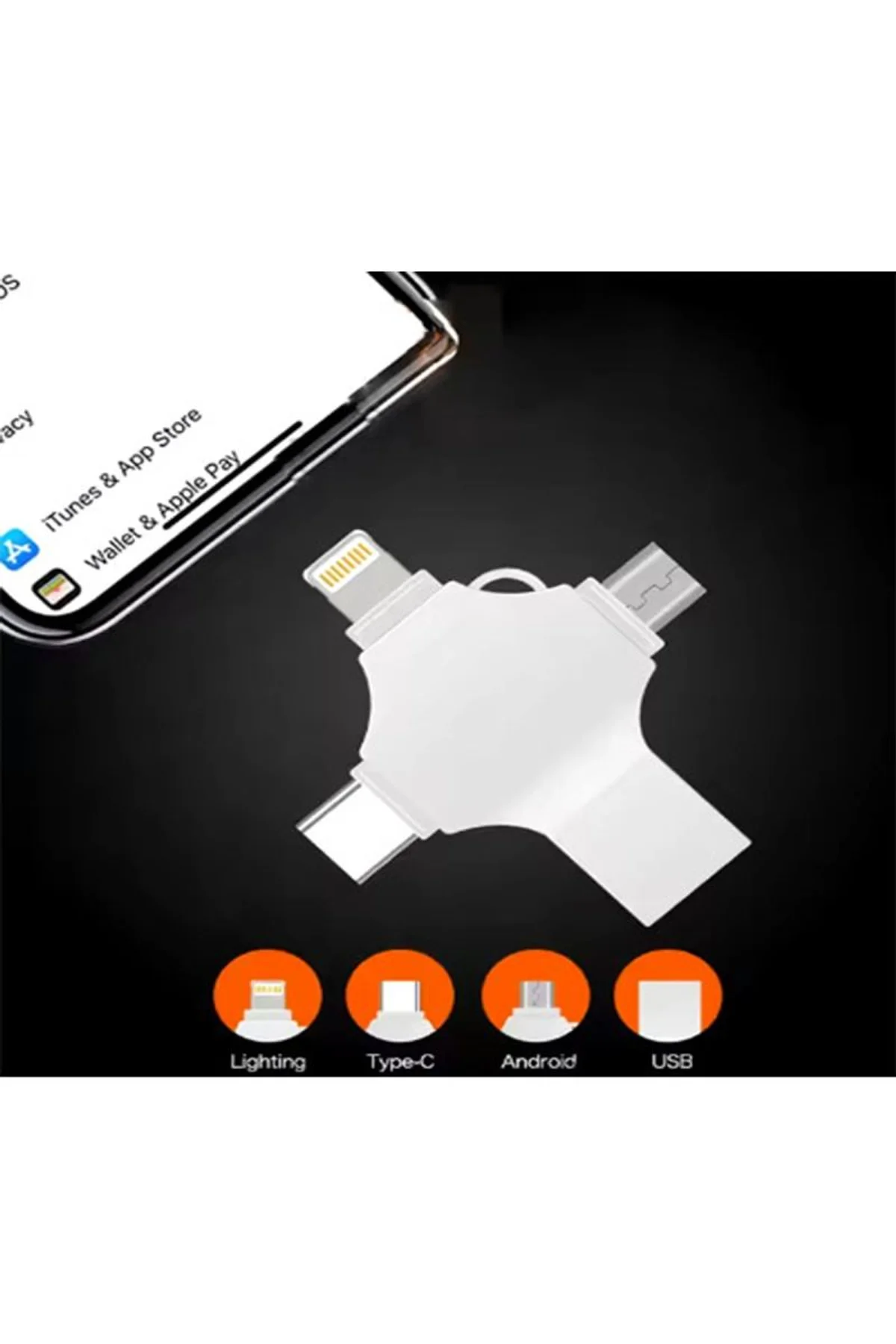 Otg 4in1 Cep Telefonu Çok Fonksiyonlu Usb Flash Bellek 64 Gb Type-c, Micro Sd Ve Kart Okuyucu - Just Cheap Store Görsel 5