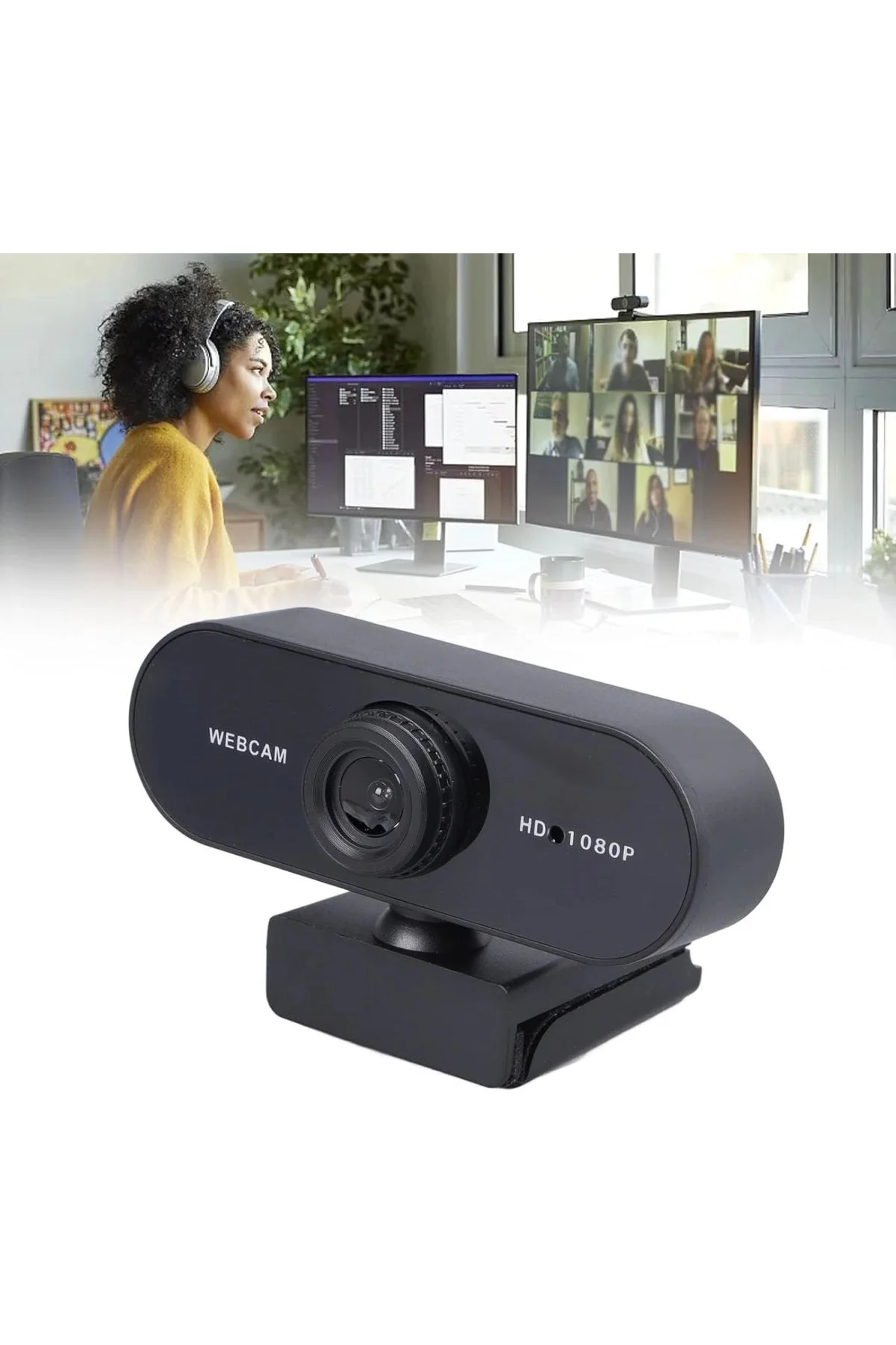 Webcam Orjınal Hd 1080p Konferans Kamera Dahili Mikrofon Görüntülü Sohbet Yayın Kamerası Hd Video - Just Cheap Store Görsel 4