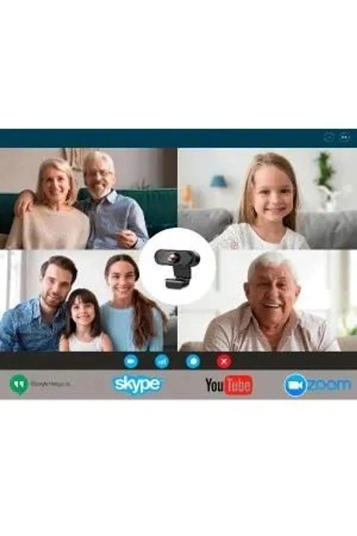 Webcam Orjınal 1080p Hd Konferans Kamera Dahili Mikrofon Görüntülü Sohbet Yayın Kamerası Hd Video Ae - Just Cheap Store Görsel 3
