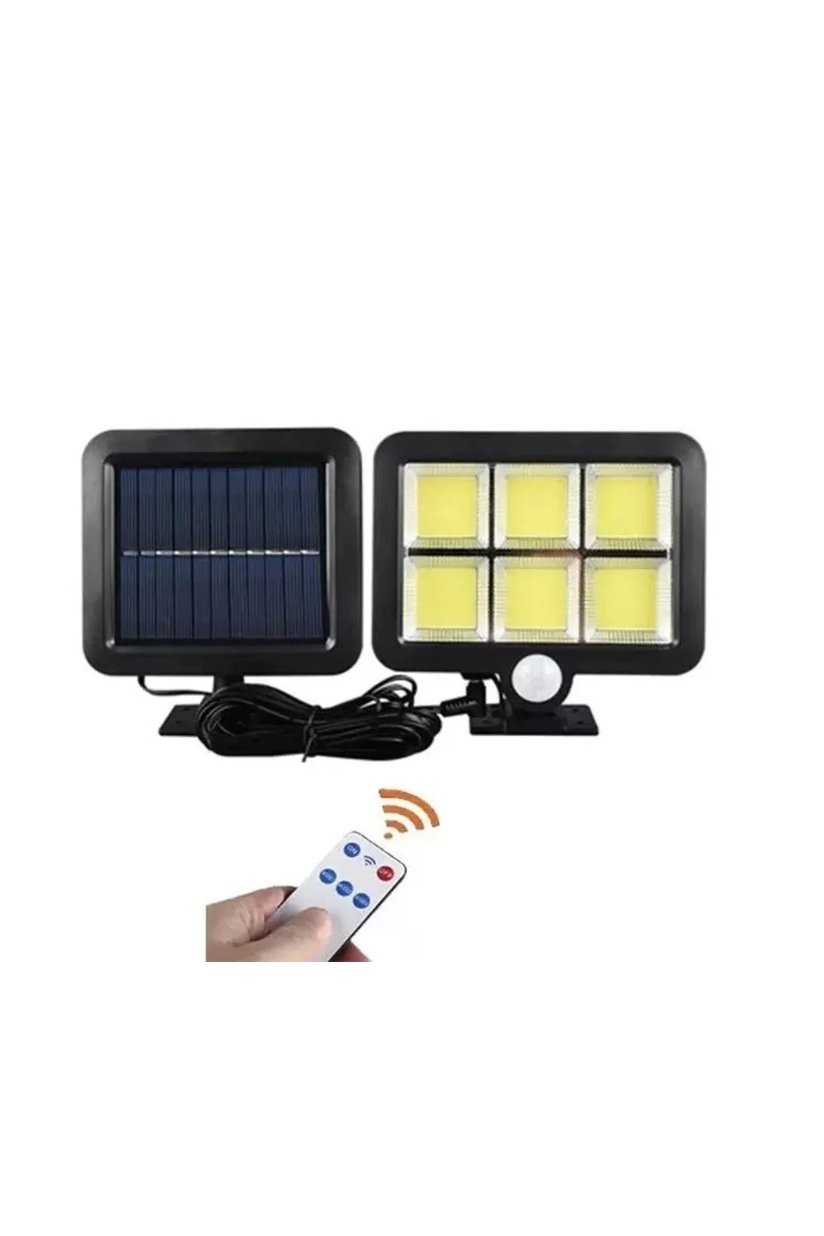 120 Cob Led Solar Panelli 3 Modlu Duvar Lambası Uzaktan Kumandalı Mz-302k