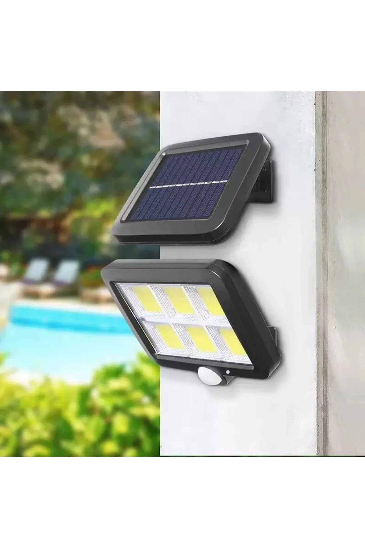 120 Cob Led Solar Panelli 3 Modlu Duvar Lambası Uzaktan Kumandalı Mz-302k - Just Cheap Store Görsel 3
