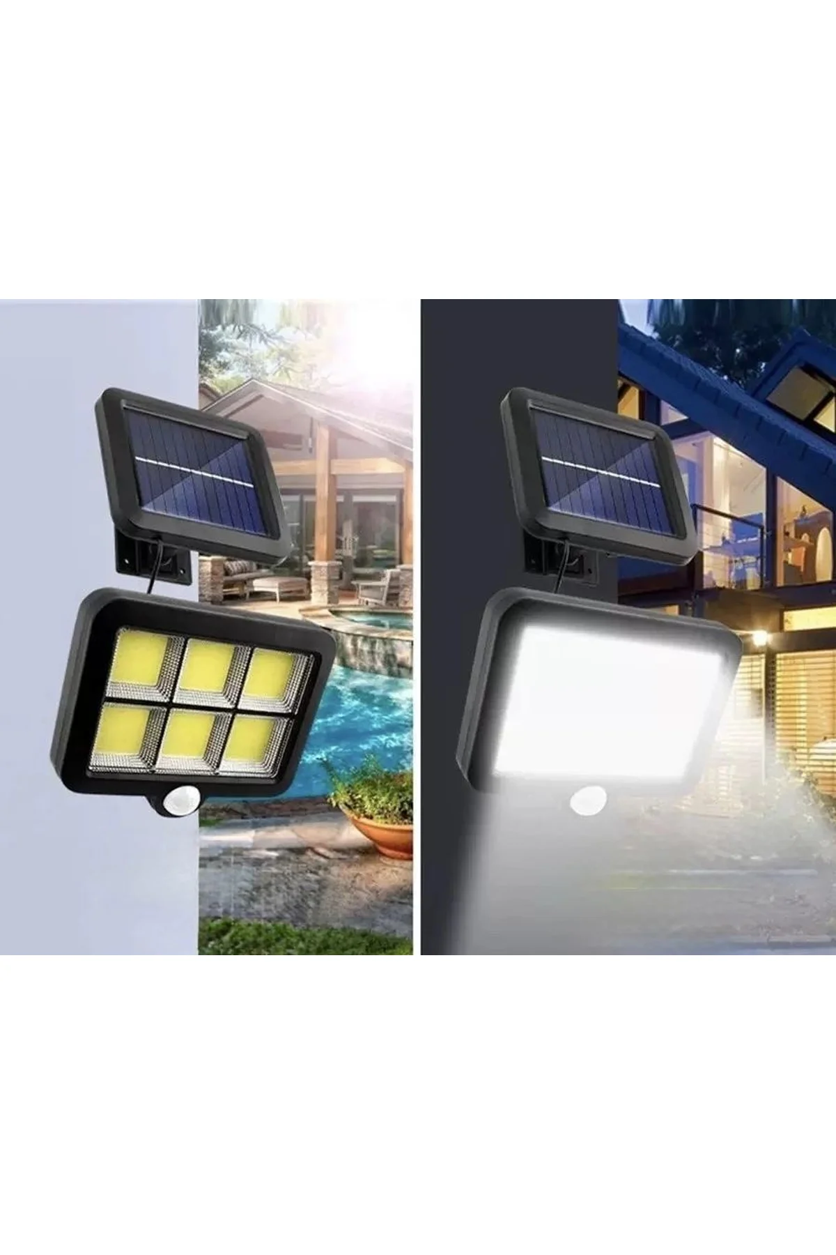 120 Cob Led Solar Panelli 3 Modlu Duvar Lambası Uzaktan Kumandalı Mz-302k - Just Cheap Store Görsel 2