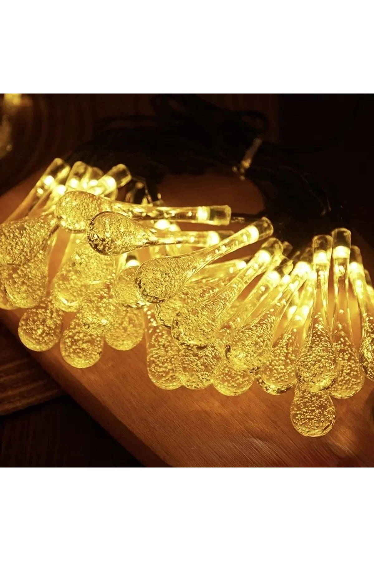 7m 50 Led Damla 8 Fonksiyonlu Solar Panelli-gün Işığı