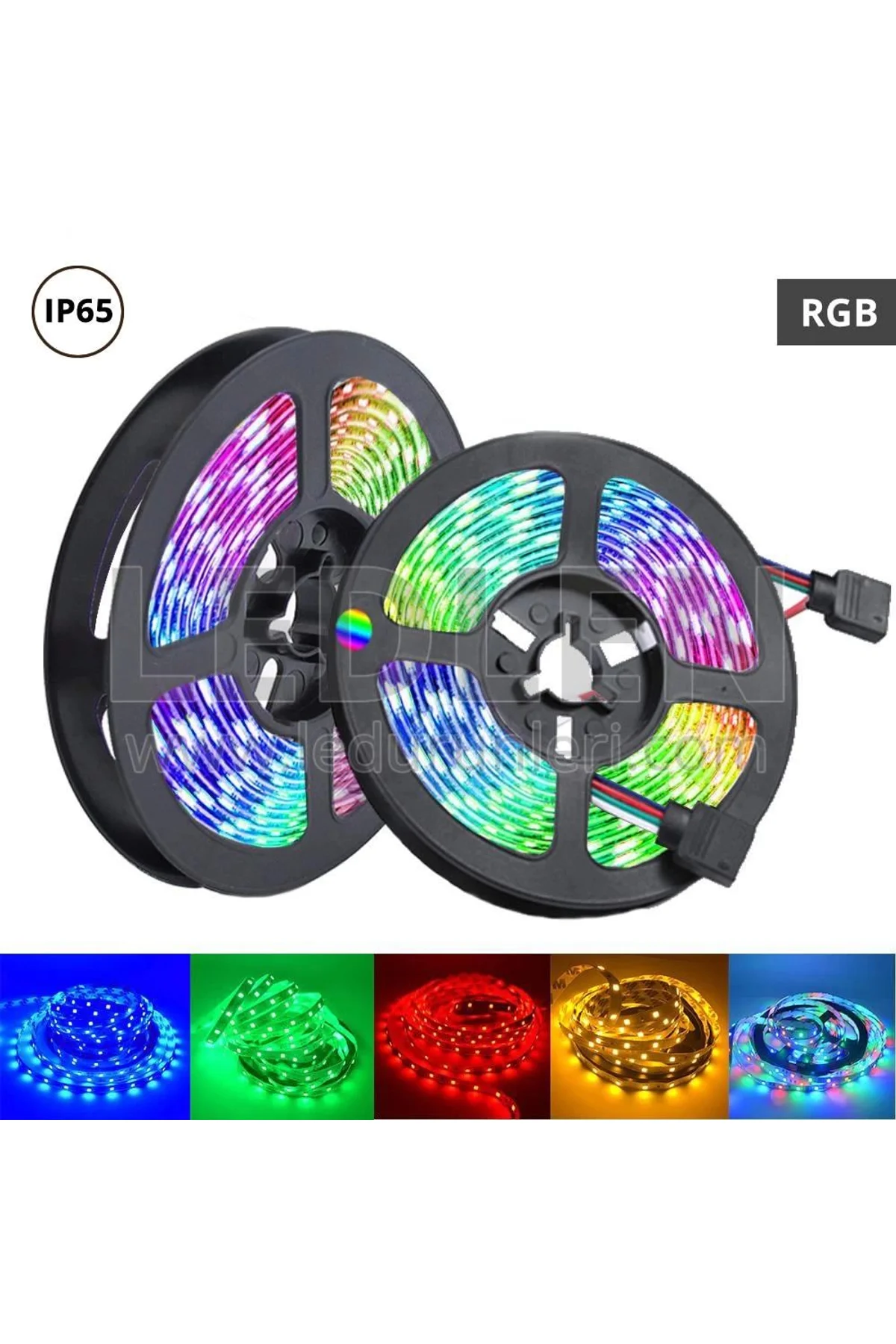 Rgb Şerit 5 Metre 16 Renkli Kumandalı Adaptörlü Çift Taraflı Bant - Just Cheap Store Görsel 2