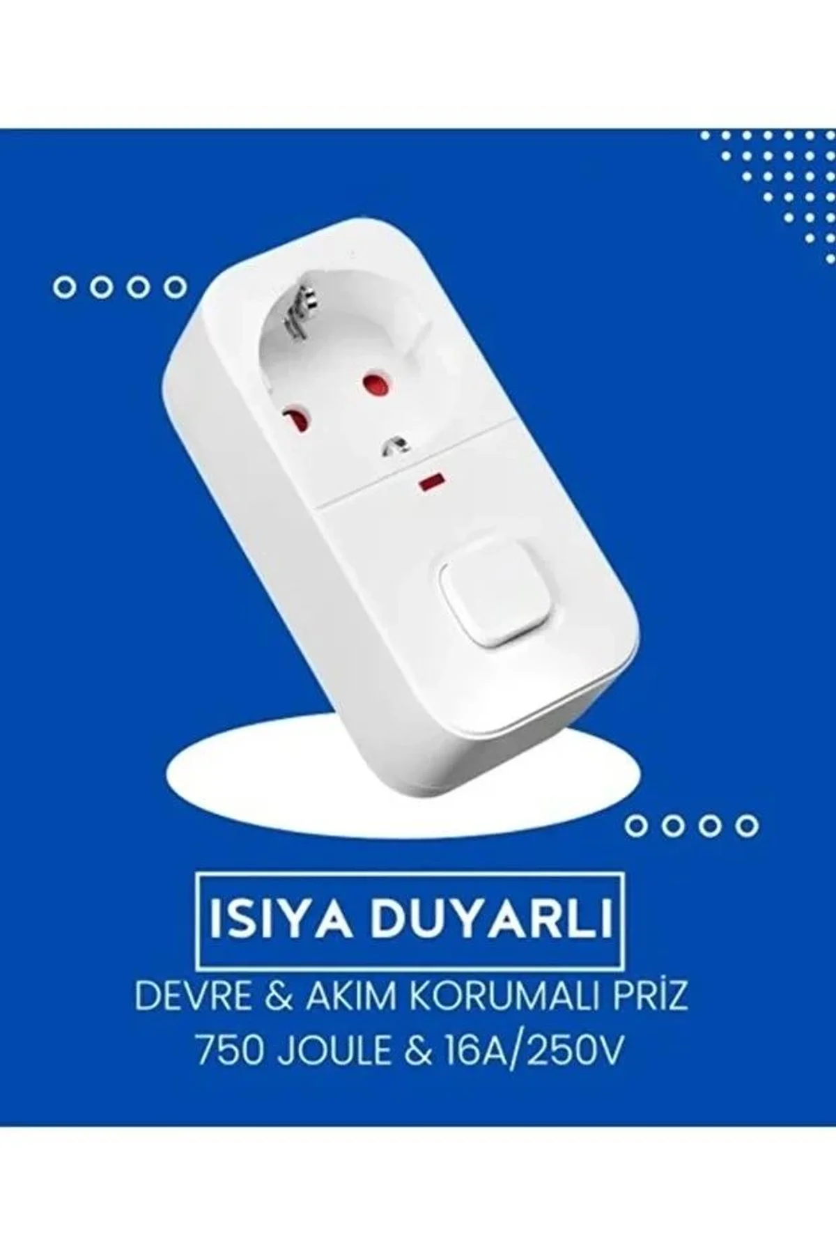 Isıya Duyarlı Devre Ve Akım Korumalı Duvar Tekli Anahtarlı Priz Fiş 16a/250v 750 - Just Cheap Store Görsel 3