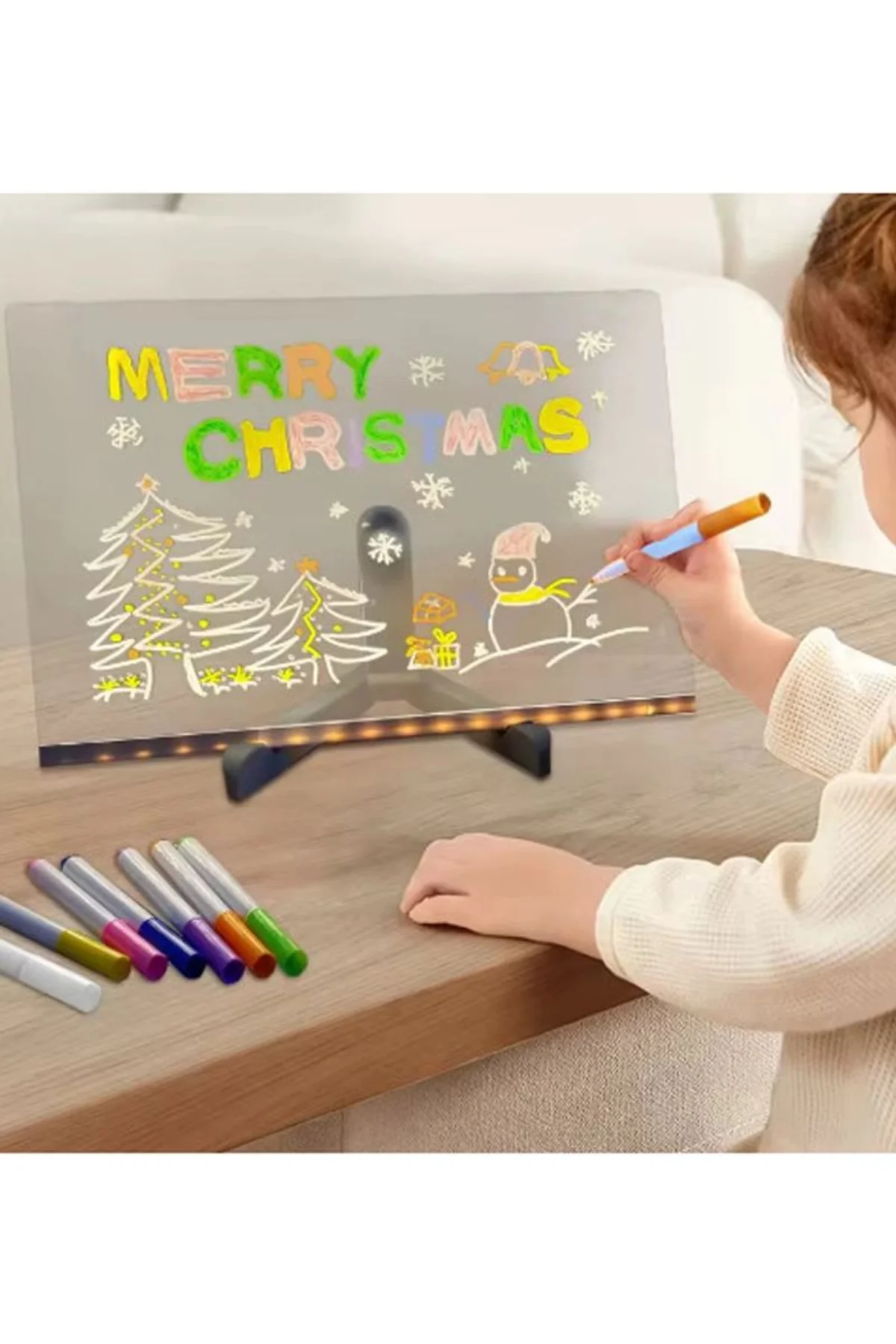 12 Inc Led Işıklı Çizim Tahtası Ayarlanabilir Stant Ve Kalemleri İle - Just Cheap Store Görsel 4