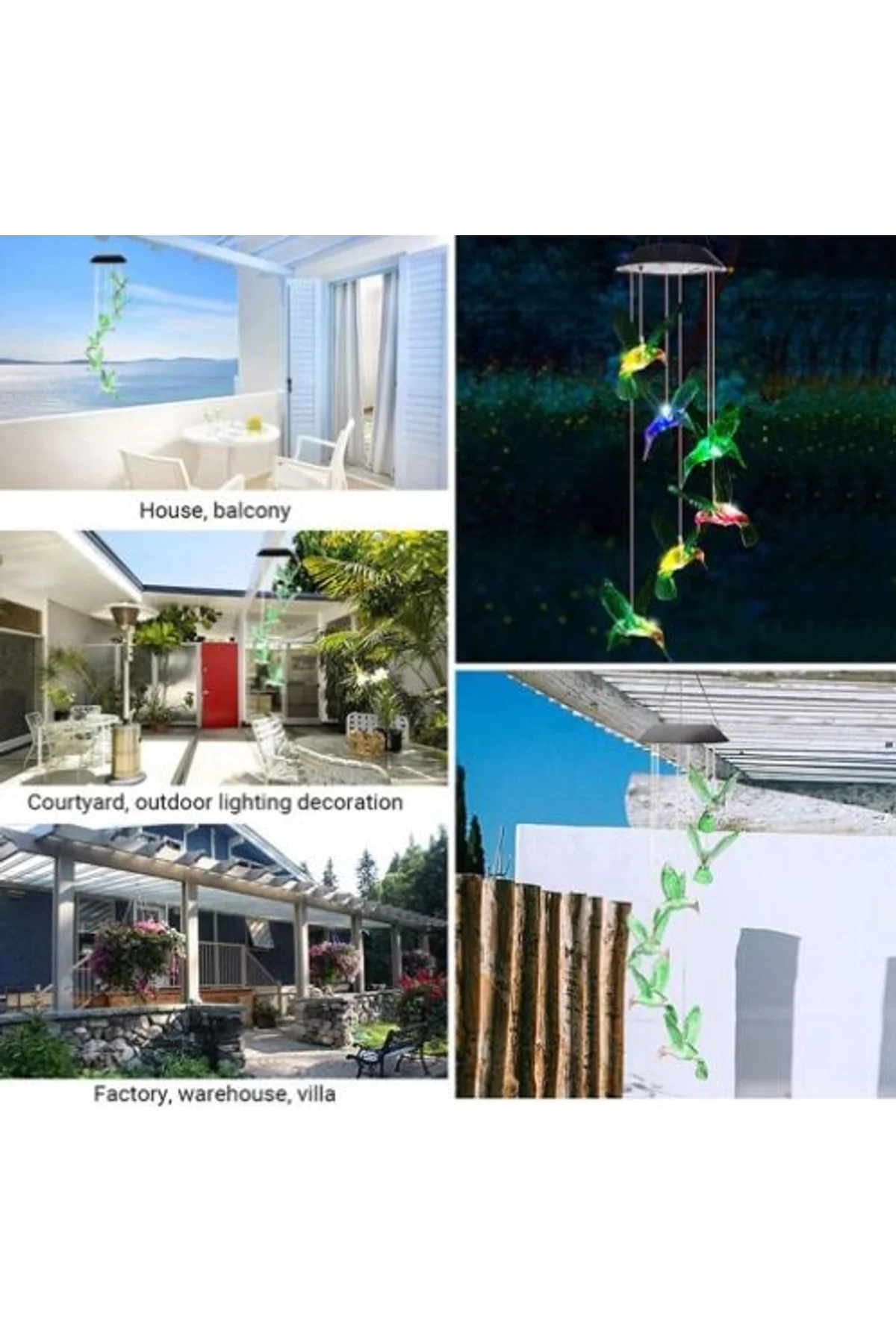 Solar Led Işıklı Kuşlu Bahçe Dekoru 6 Ledli,renkli Işık - Just Cheap Store Görsel 2