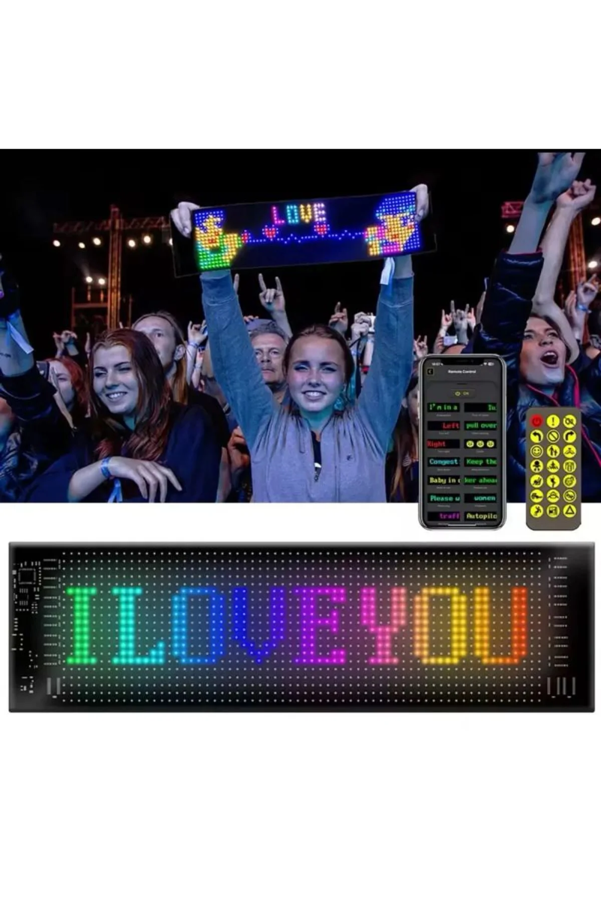 Led Panel Cama Yapışan Telefon Kontrollü Led Ekran Panel 16*64 Led Sayısı - Just Cheap Store Görsel 4