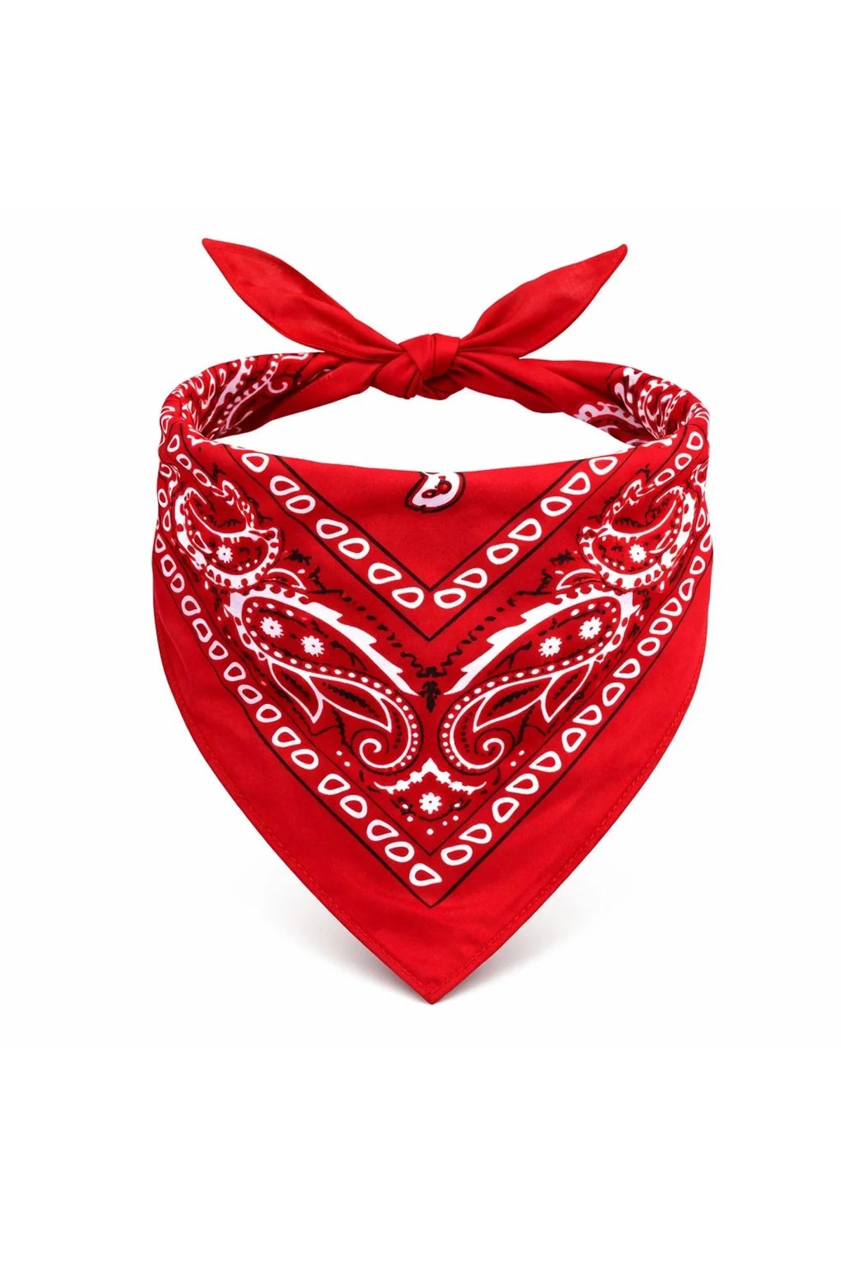 Kırmızı Kovboy Fuları Çocuk Bandana Western Desenli Boyun Fuları