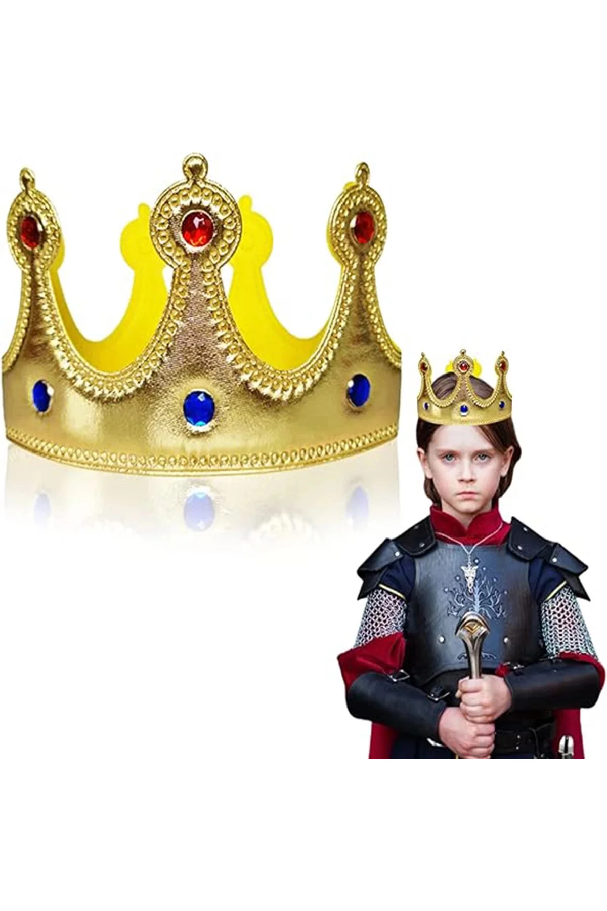 Altın Renk Eva Malzemeden İmal Çocuk Kral Tacı 57 Cm - Just Cheap Store Görsel 2