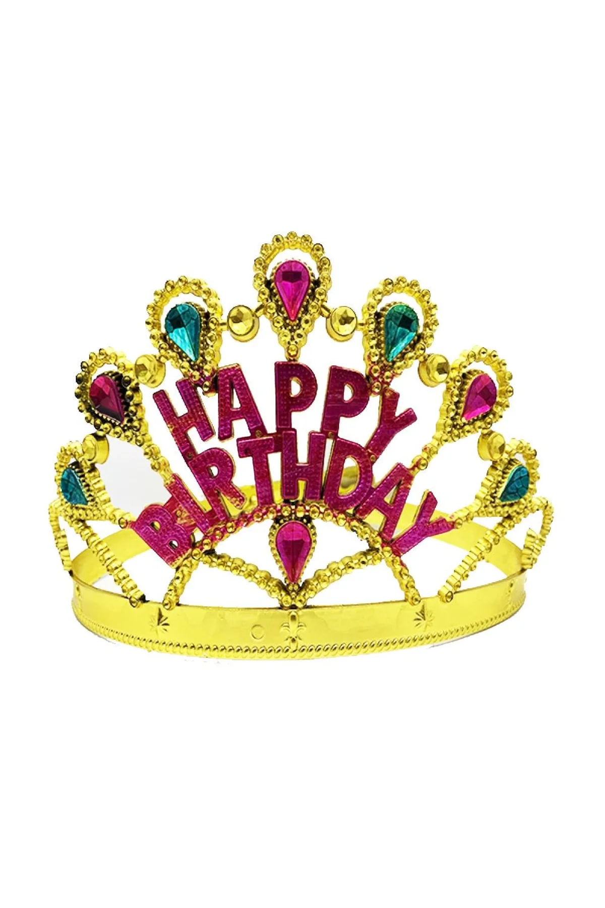Altın Renk Happy Birthday Yazılı Doğum Günü Tacı 60 Cm - Just Cheap Store Görsel 2