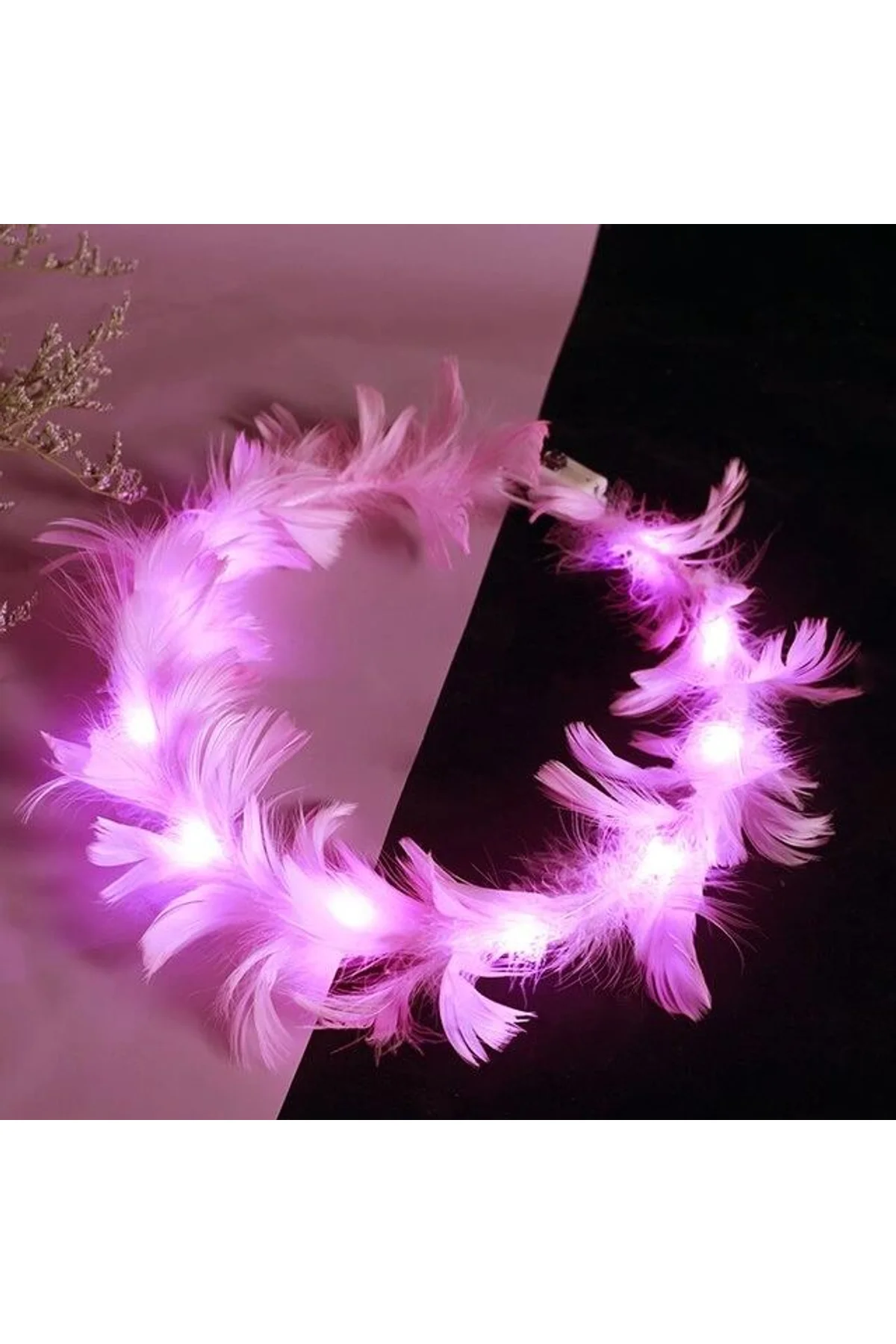 Led Işıklı Rengarenk Yanan 3 Fonksiyonlu Otrişli Parti Tacı Pembe Renk 12x12 Cm - Just Cheap Store Görsel 3