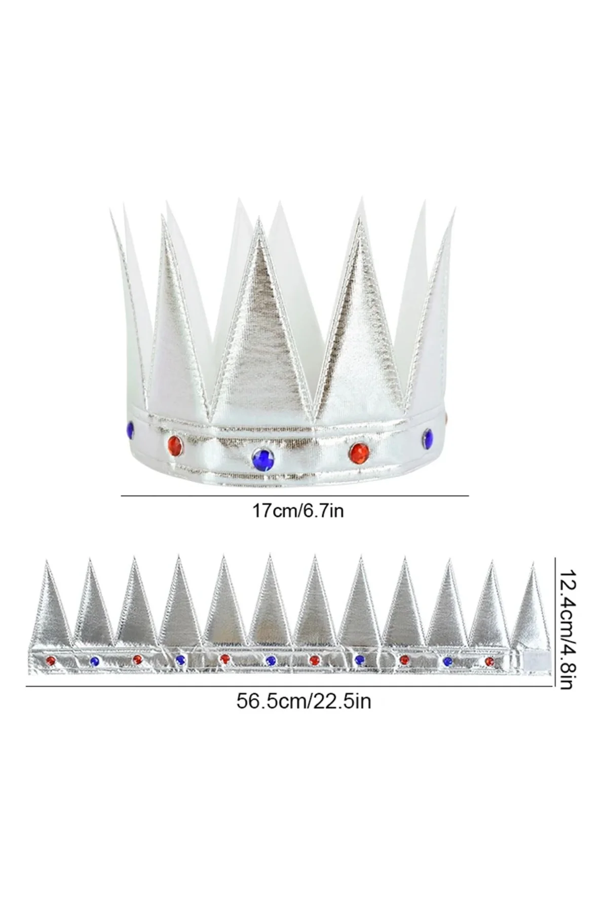 Gümüş Renk Eva Yumuşak Kral Kraliyet Tacı Yetişkin Çocuk Uyumlu 55 Cm - Just Cheap Store Görsel 3
