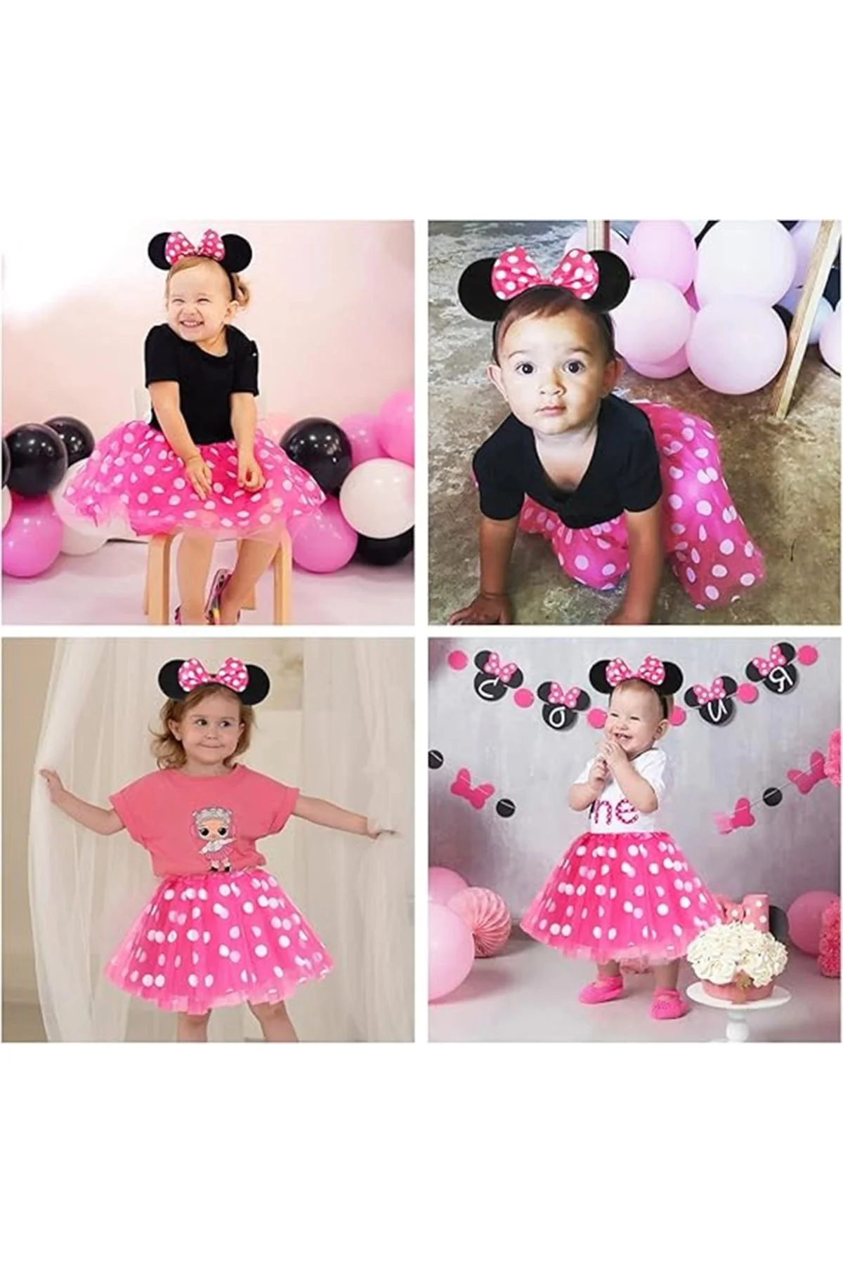 Pembe Fiyonklu Minnie Mouse Tacı Mini Kulak - Just Cheap Store Görsel 5