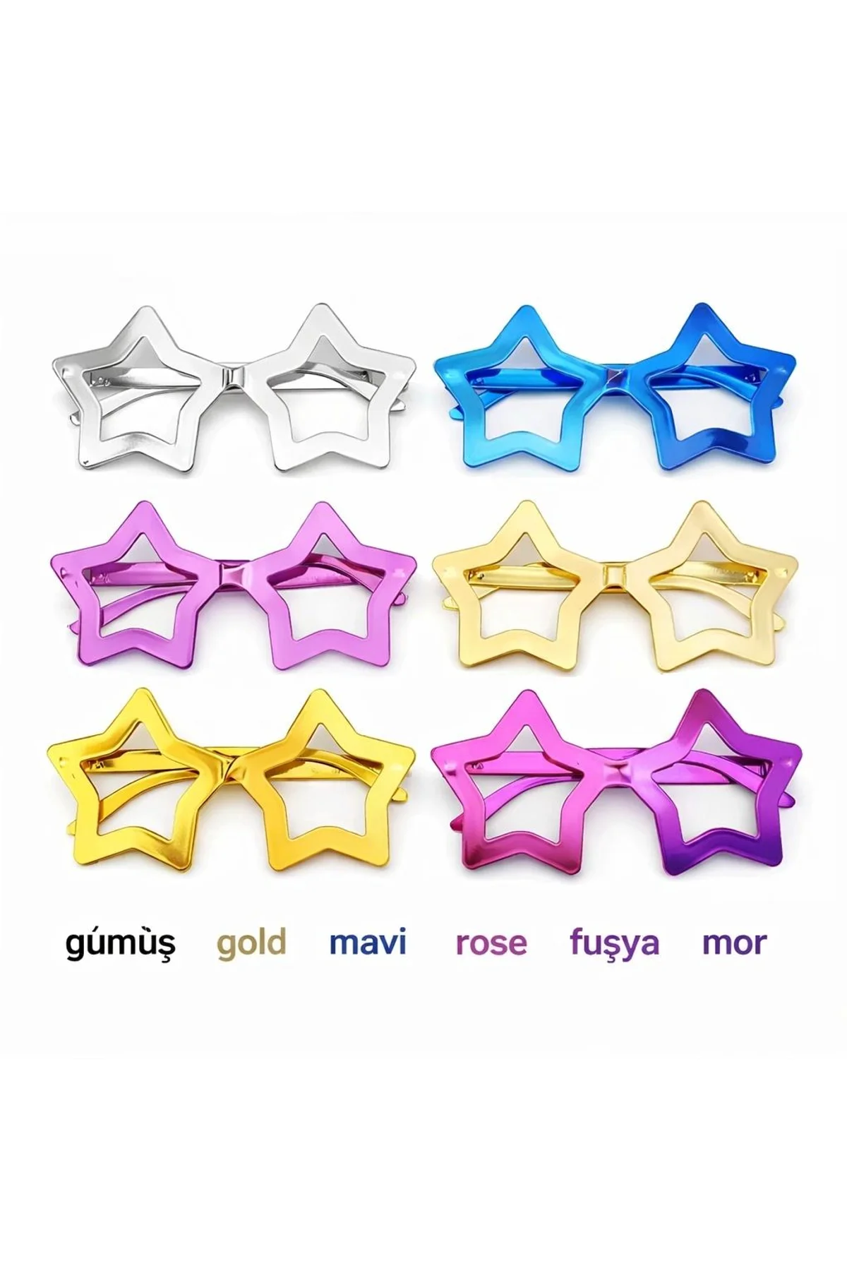 Yıldız Parti Gözlüğü 1239li Set – 6 Renk ( Camsız ) - Just Cheap Store Görsel 2