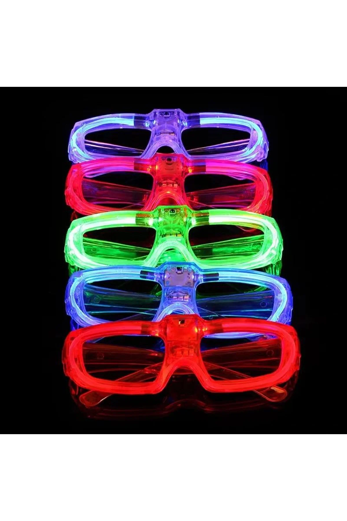 Kırmızı Led Işıklı Parti Gözlüğü 3 Modlu – Glow Gece Eğlence Gözlüğü - Just Cheap Store Görsel 2