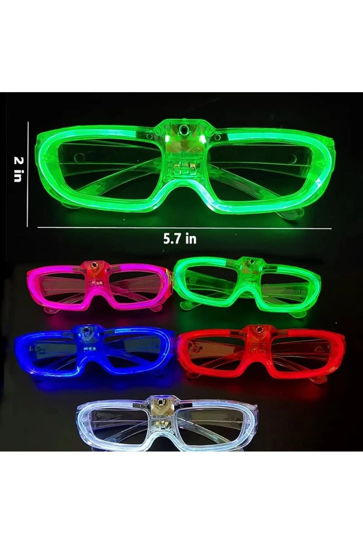 Kırmızı Led Işıklı Parti Gözlüğü 3 Modlu – Glow Gece Eğlence Gözlüğü - Just Cheap Store Görsel 3