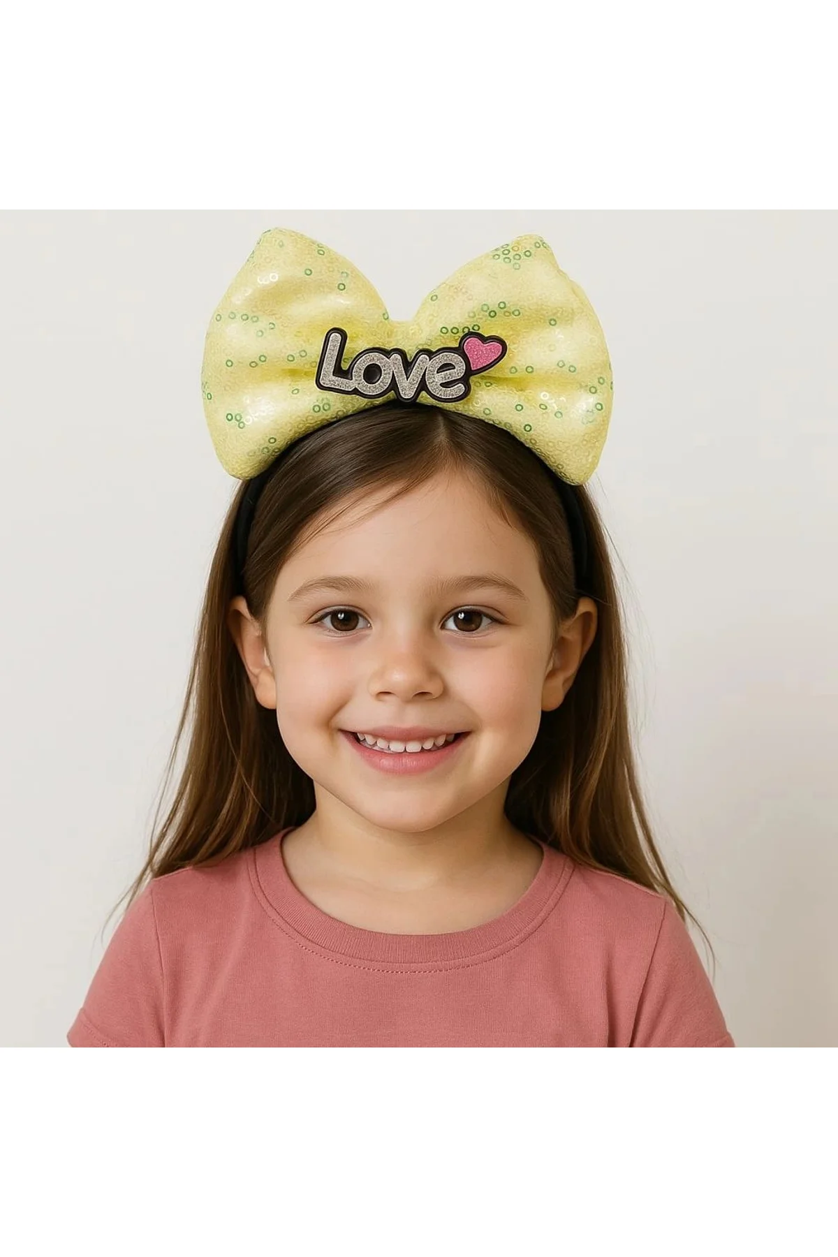 Led Işıklı Love Yazılı Sarı Fiyonk Taç – Kız Çocuk Parti Tacı - Just Cheap Store Görsel 2
