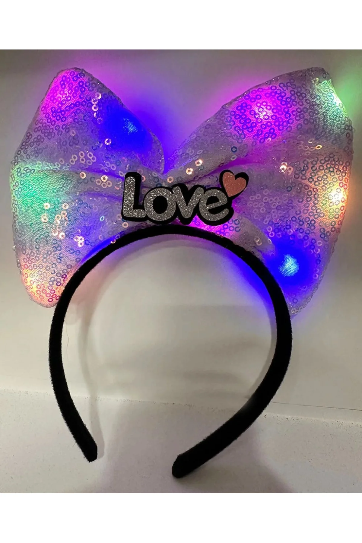 Led Işıklı Love Yazılı Mor Fiyonk Taç – Kız Çocuk Parti Tacı - Just Cheap Store Görsel 3
