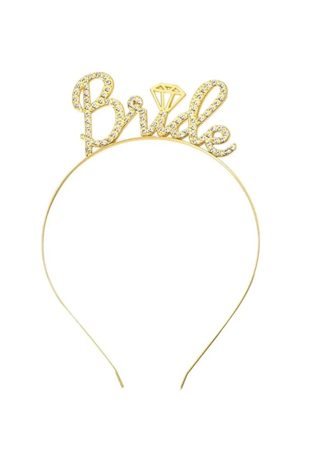 Altın Renkli Taşlı “bride” Gelin Tacı – El Yazısı Yazı Tipiyle - Just Cheap Store Görsel 3