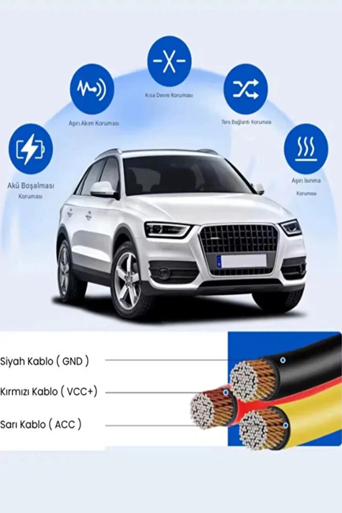 Park Modu Kablosu Type-c Akü Sigorta Bağlantı Kablosu Araç İçi Kamera Tüm Kameralara Uyumlu - Just Cheap Store Görsel 5