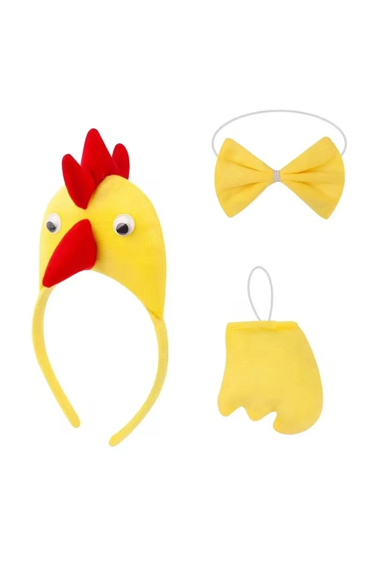 Horoz – Tavuk Kostüm Aksesuar Seti - Taç Papyon Kuyruk - Just Cheap Store Görsel 2