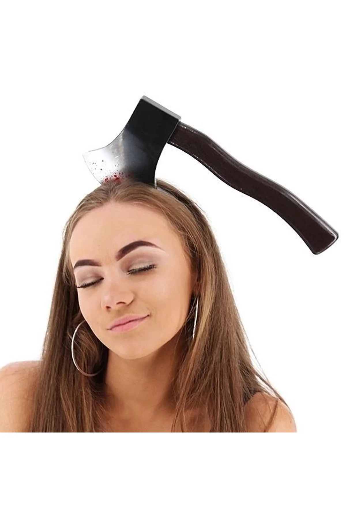 Kafaya Saplanmış Halloween Kanlı Balta Şaka Tacı - Just Cheap Store Görsel 3