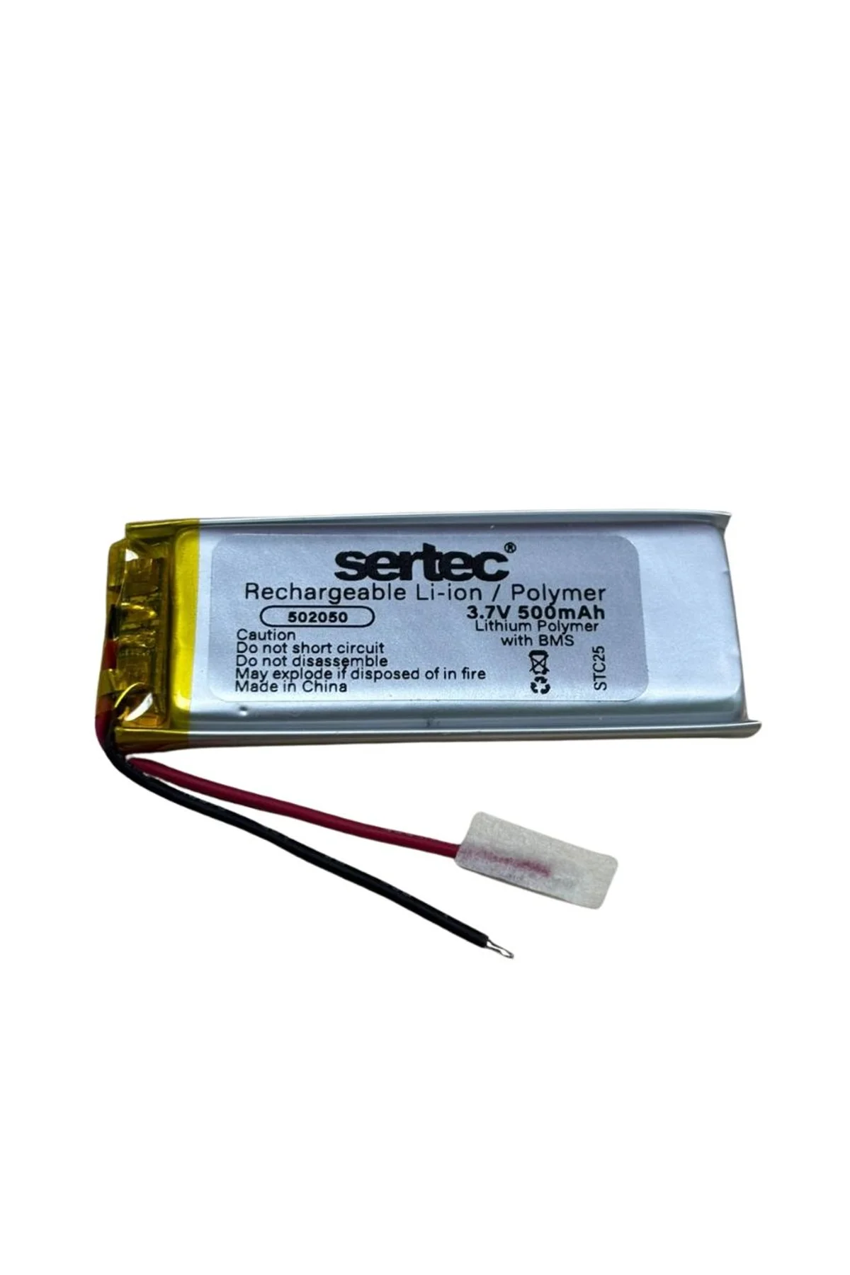 Sertec 502050 3.7v 500 Mah Li-polymer Pil (devreli/1.5a)