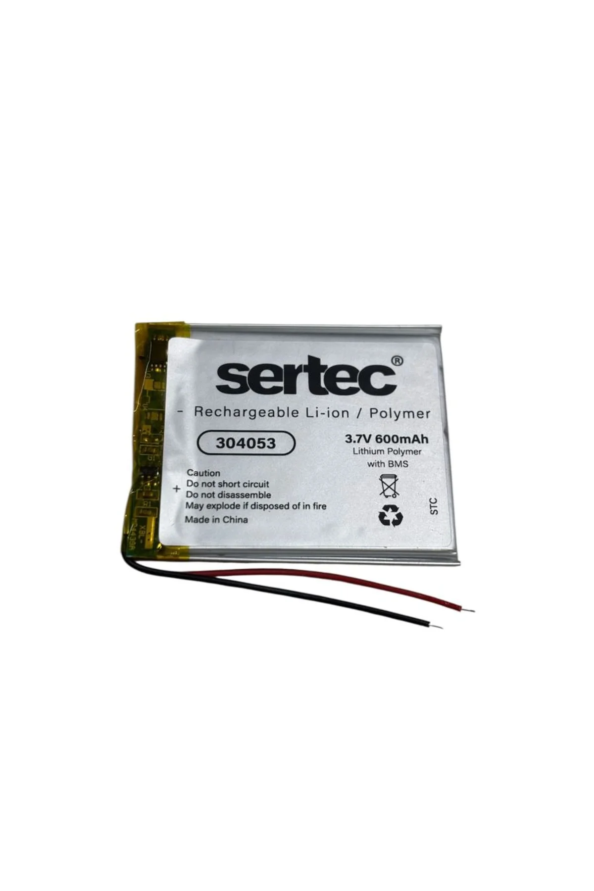 Sertec 304053 3.7v 600 Mah Li-polymer Pil (devreli/1.5a)