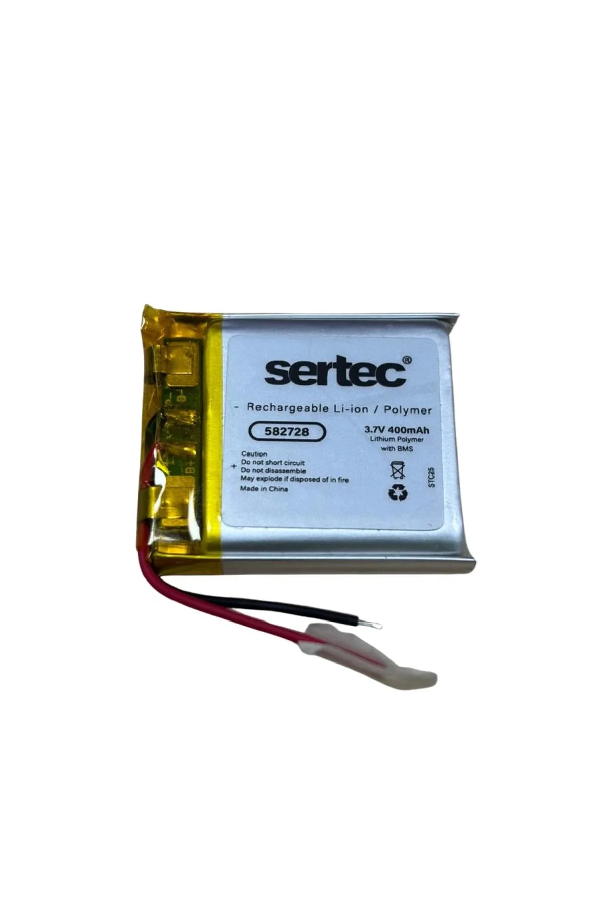 Sertec 582728 3.7v 400 Mah Li-polymer Pil (devreli/1.5a)