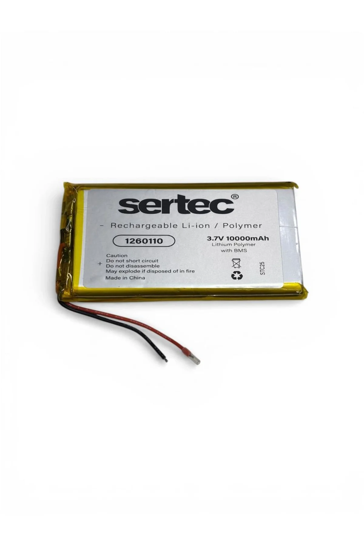 Sertec 1260110 3.7v 10.000mah Li-polymer Pil (devreli/1.5a)