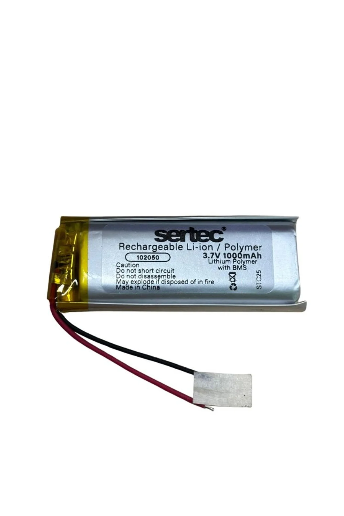 Sertec 102050 3.7v 1000mah Li-polymer Pil (devreli/1.5a)