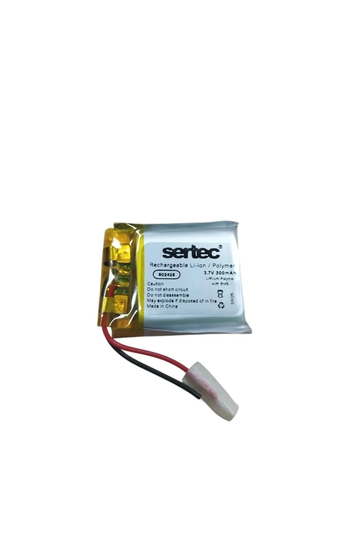 Sertec 602425 3.7v 300mah Li-polymer Pil (devreli/1.5a)