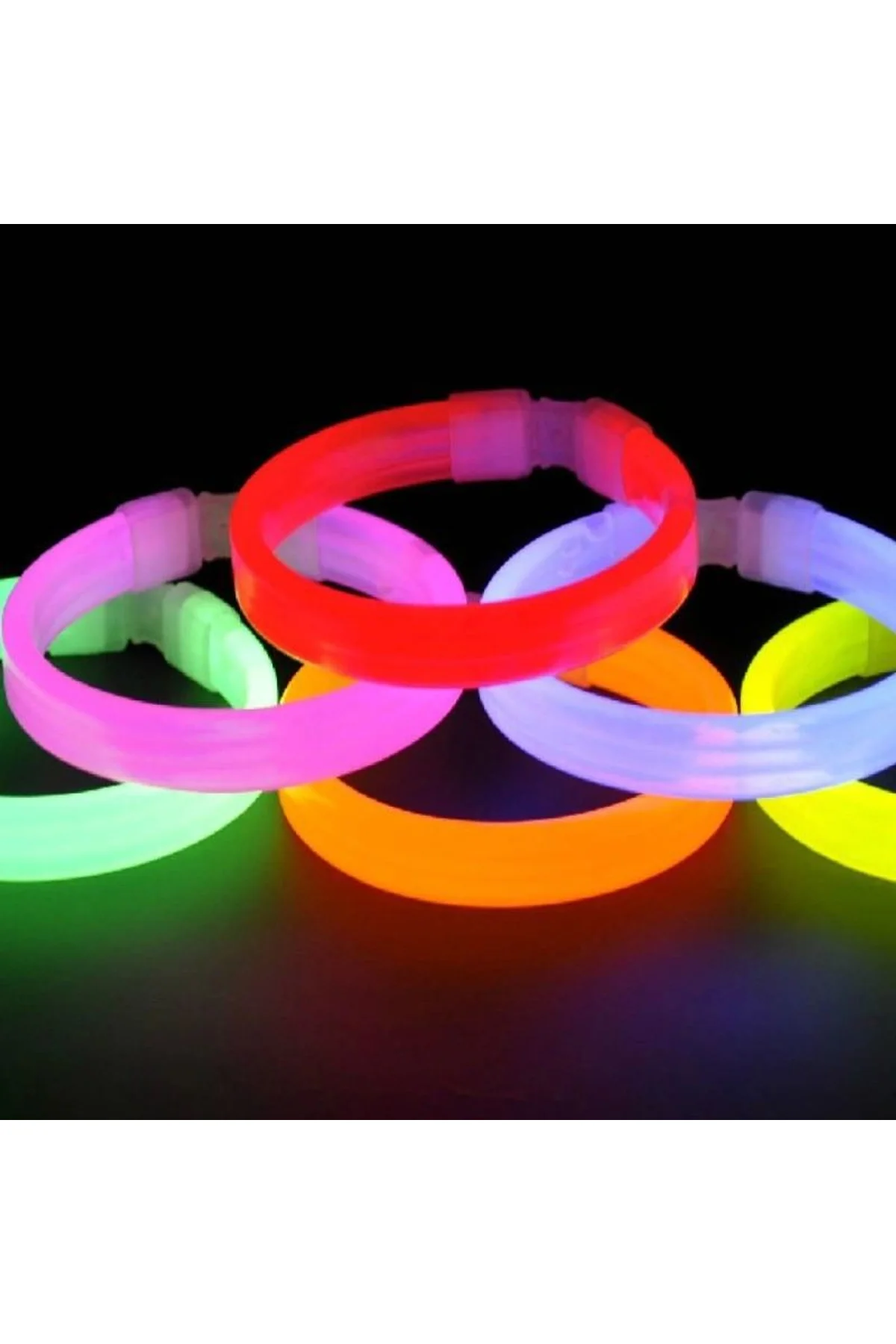 Glow Partisi Fosforlu Ekstra Kalın Bileklik 6 Renk 6’lı Set – Baskı Yapılabilir - Just Cheap Store Görsel 3