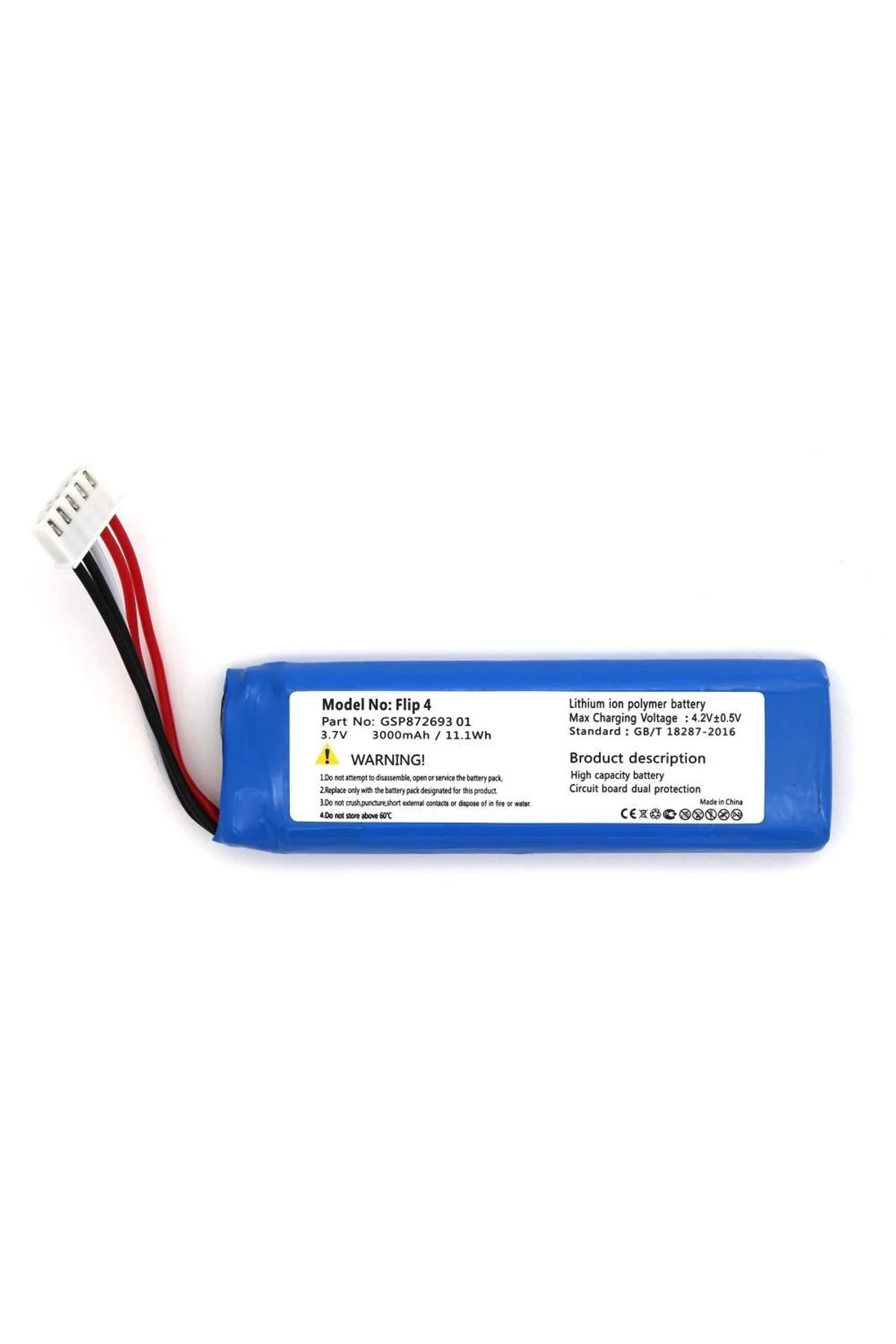 Sertec Jbl Flip 4 Uyumlu 3.7v 3000 Mah Soketli Batarya