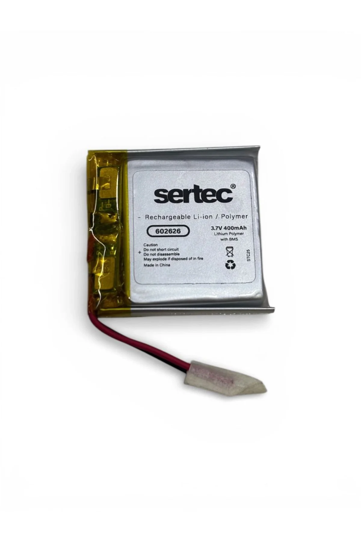 Sertec 602626 3.7v 400mah Li-polymer Pil (devreli/1.5a)