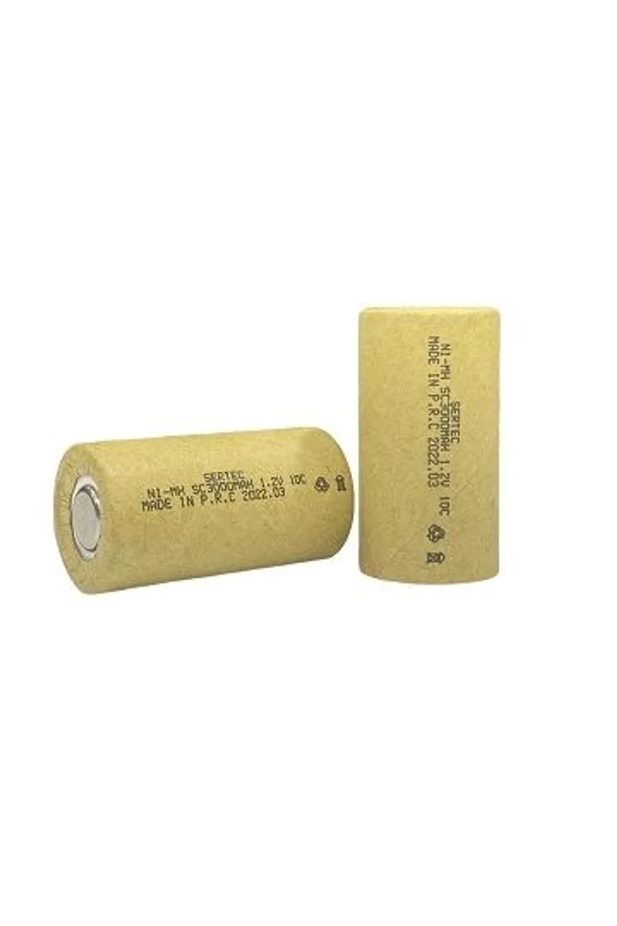 Sertec 1.2v Ni-mh Sc 3000 Mah. Kağıtlı Şarjlı Pil 10c (başsız/flat Head)