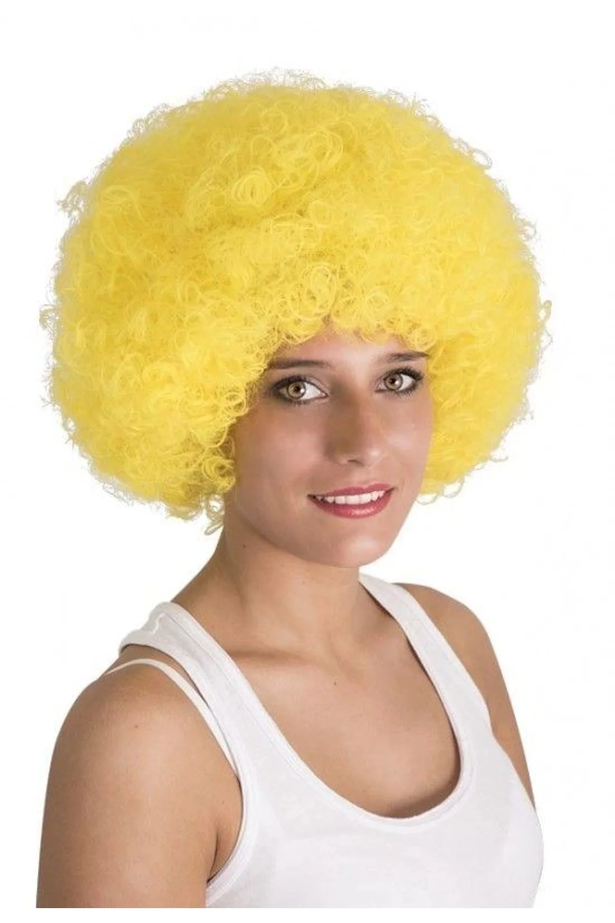 Sarı Renk Kıvırcık Afro Bonus Peruk - Just Cheap Store Görsel 4