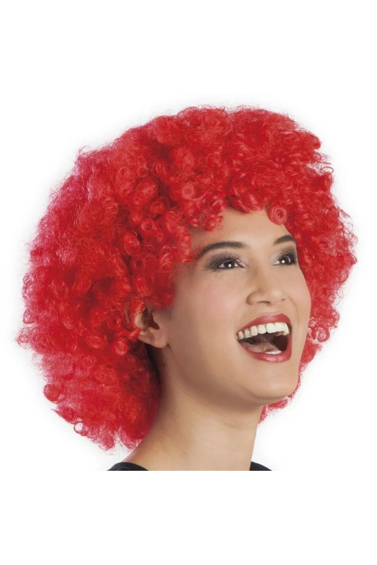 Kırmızı Renk Kıvırcık Afro Bonus Peruk - Just Cheap Store Görsel 4