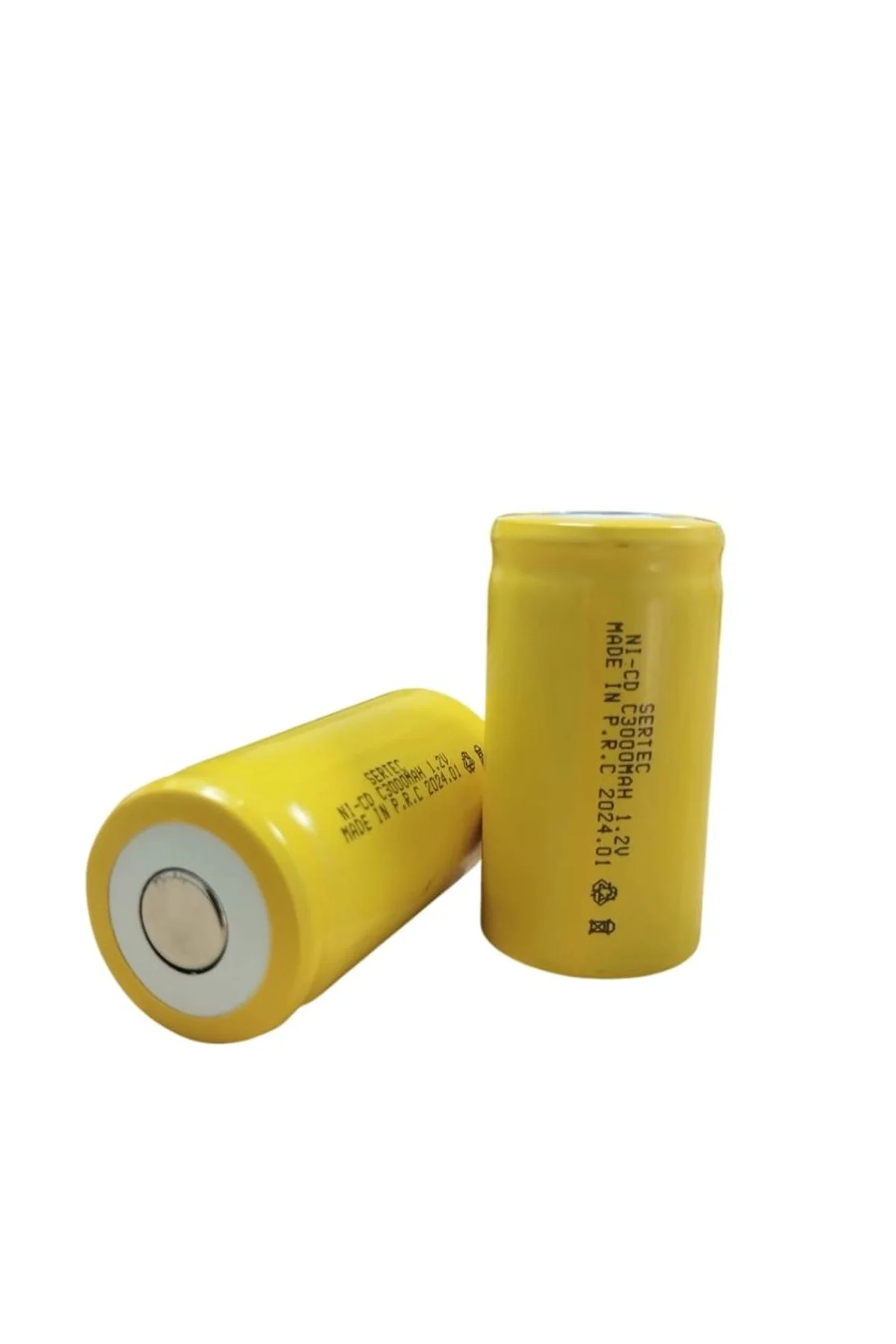 Sertec - 1.2v 3000 Mah - C Orta Boy - Ni-cd Şarjlı Pil - (başsız / Flat Head)