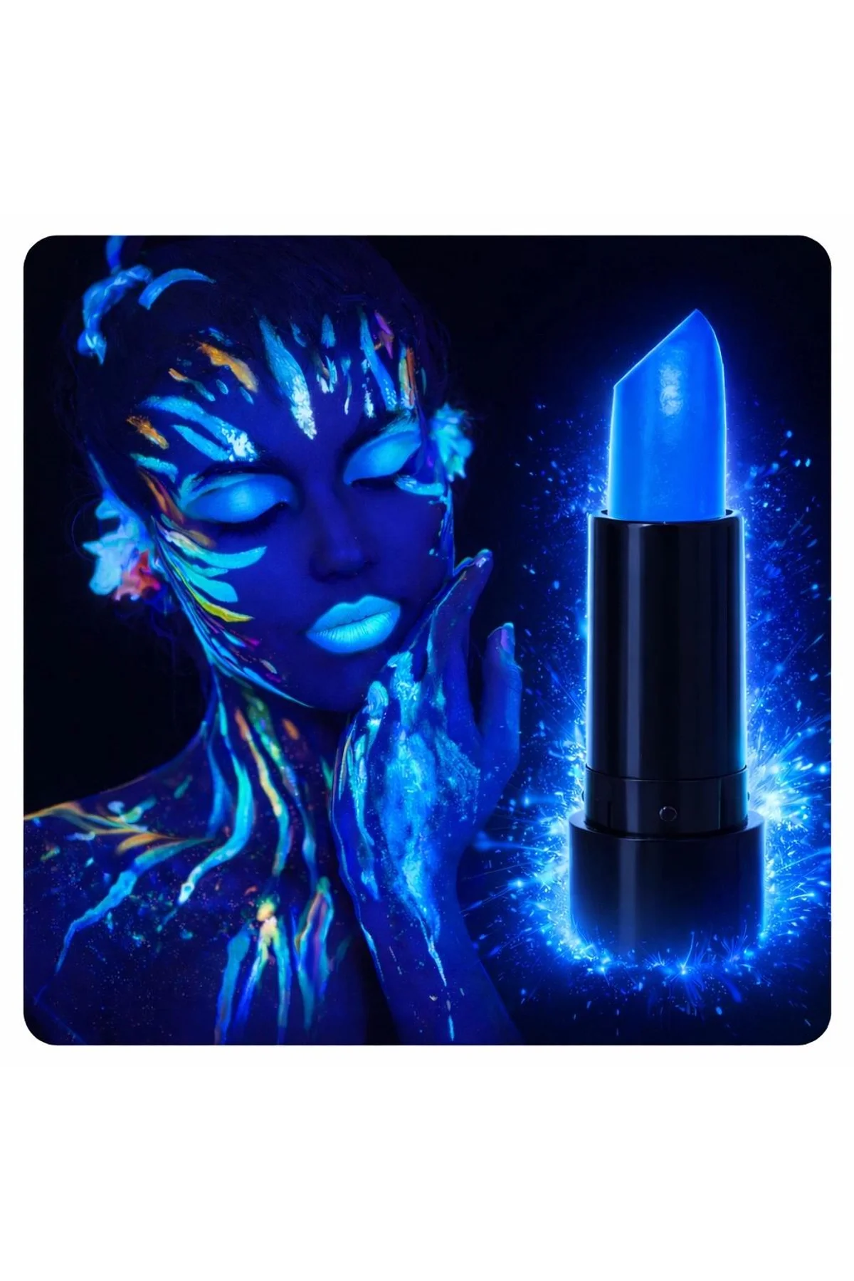 Uv Neon Mavi Ruj – Karanlıkta Parlayan Makyaj Boyası