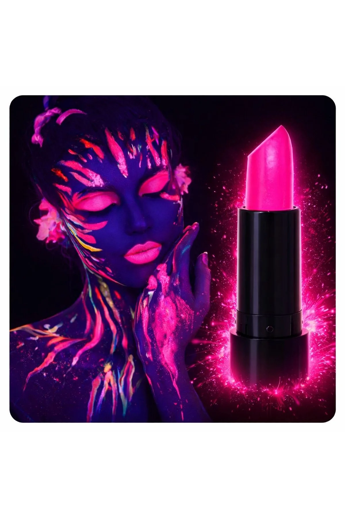 Uv Neon Pembe Ruj – Karanlıkta Parlayan Makyaj Boyası