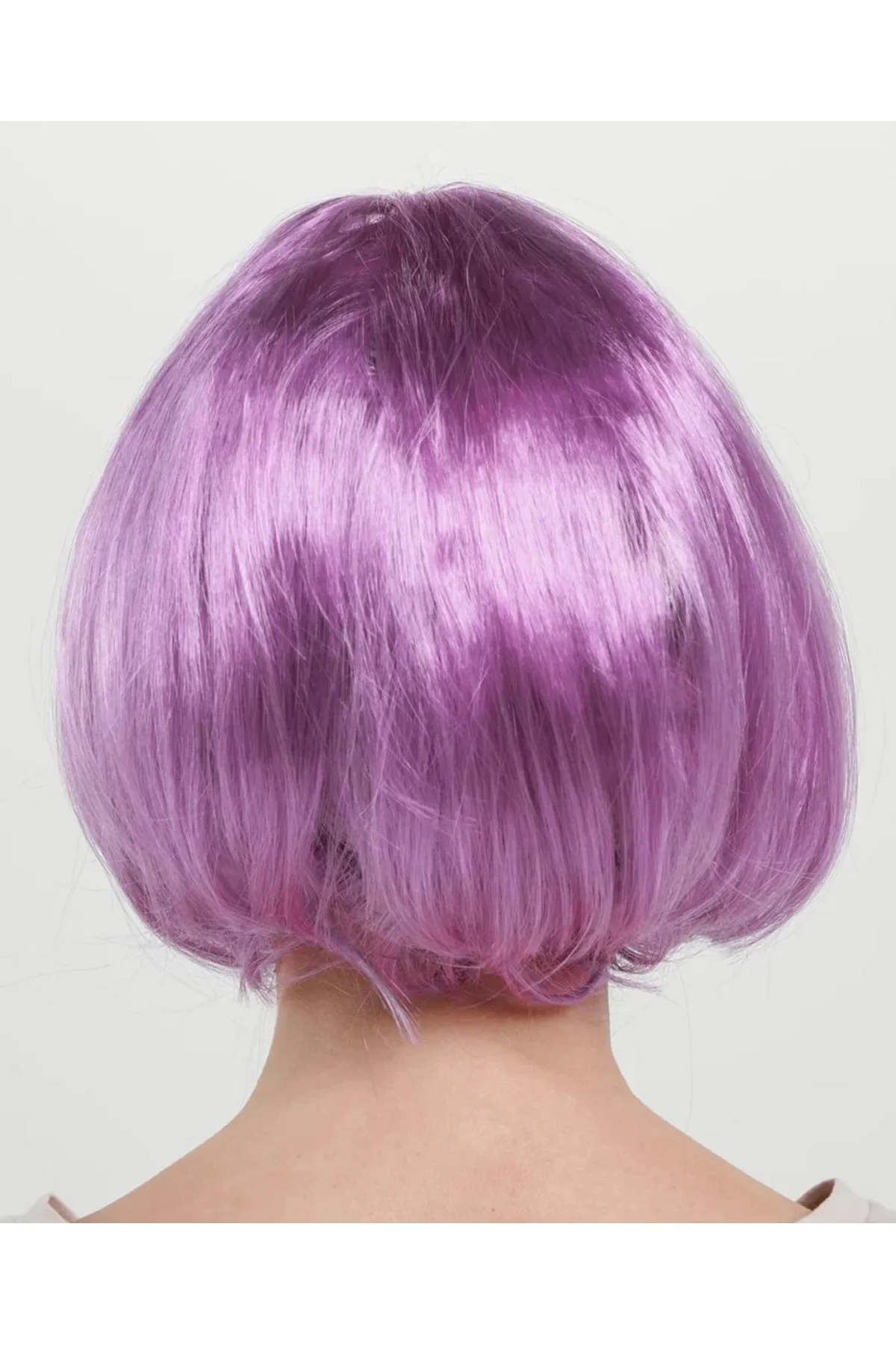 Rose Pembe Renk Düz Kesim Küt Parti Peruğu Kısa Takma Saç - Just Cheap Store Görsel 2