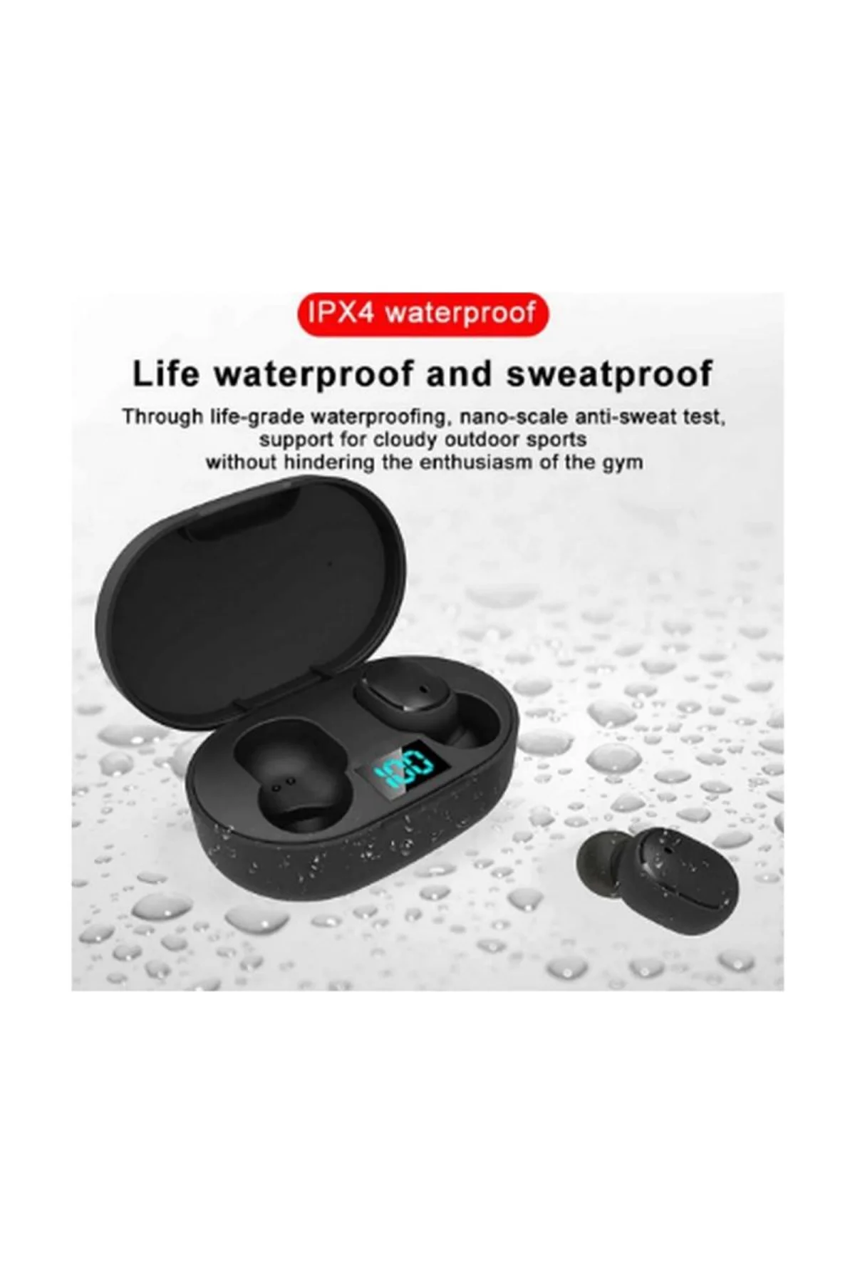 E6s Kablosuz Kulaklık Dijital Göstergeli Bluetooth Kulaklık 5.0 - Just Cheap Store Görsel 3
