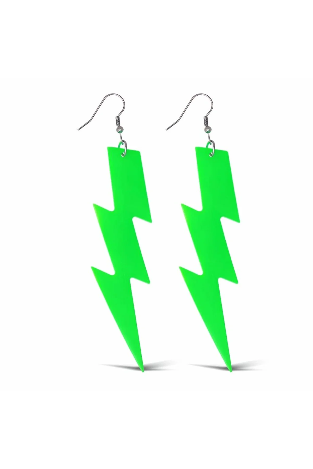 80’ler 9039lar Retro Neon Yeşil Şimşek Küpe 10 Cm - Just Cheap Store Görsel 3