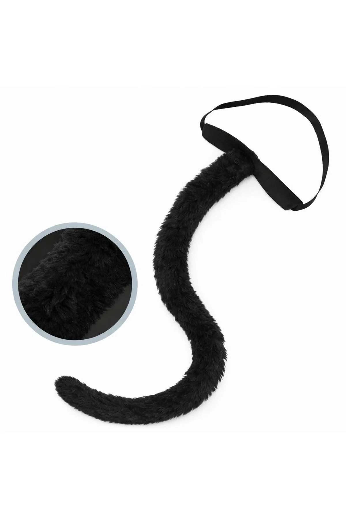 Siyah Peluş Kuyruk Şekil Verilebilir 70 Cm