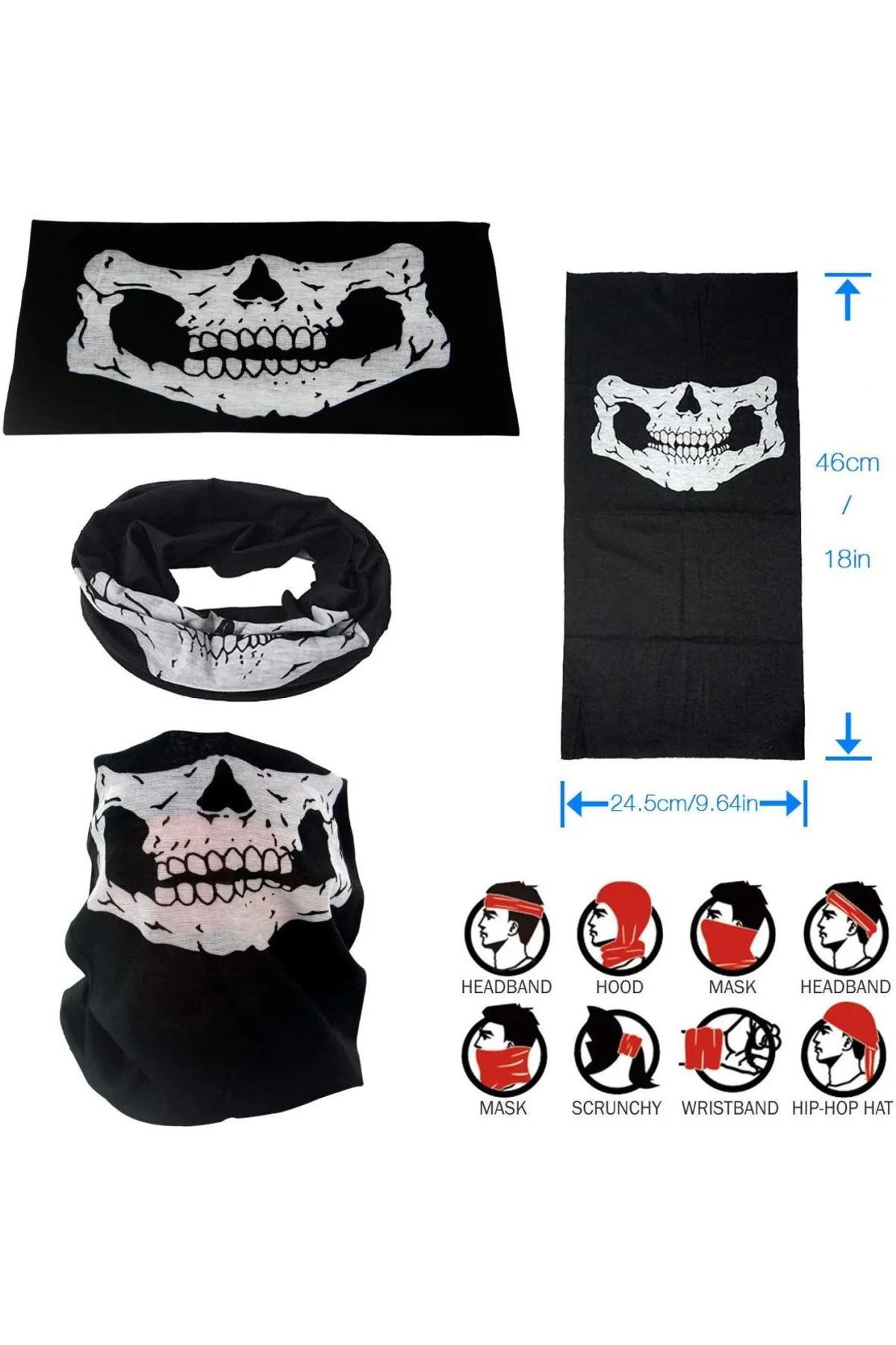 Motorcu Boyunluk Baf Buff Bandana 25x48 Cm Model 7 - Just Cheap Store Görsel 3